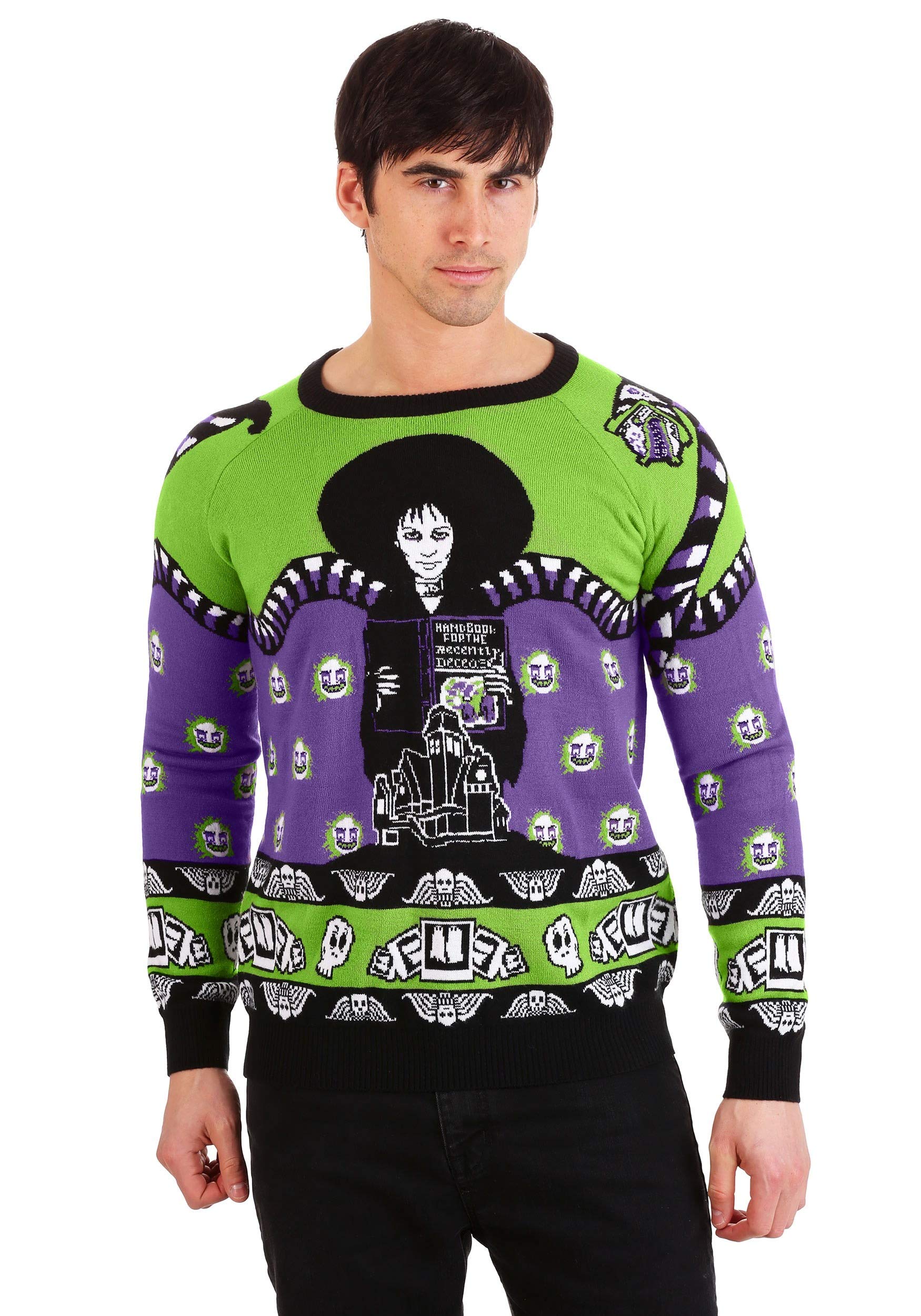 Beetlejuice Lydia Deetz Halloween Costume Sweater for Adults - 80s Movie Character Cosplay, Spooky Party Outfit, Couples Halloween Costume Idea