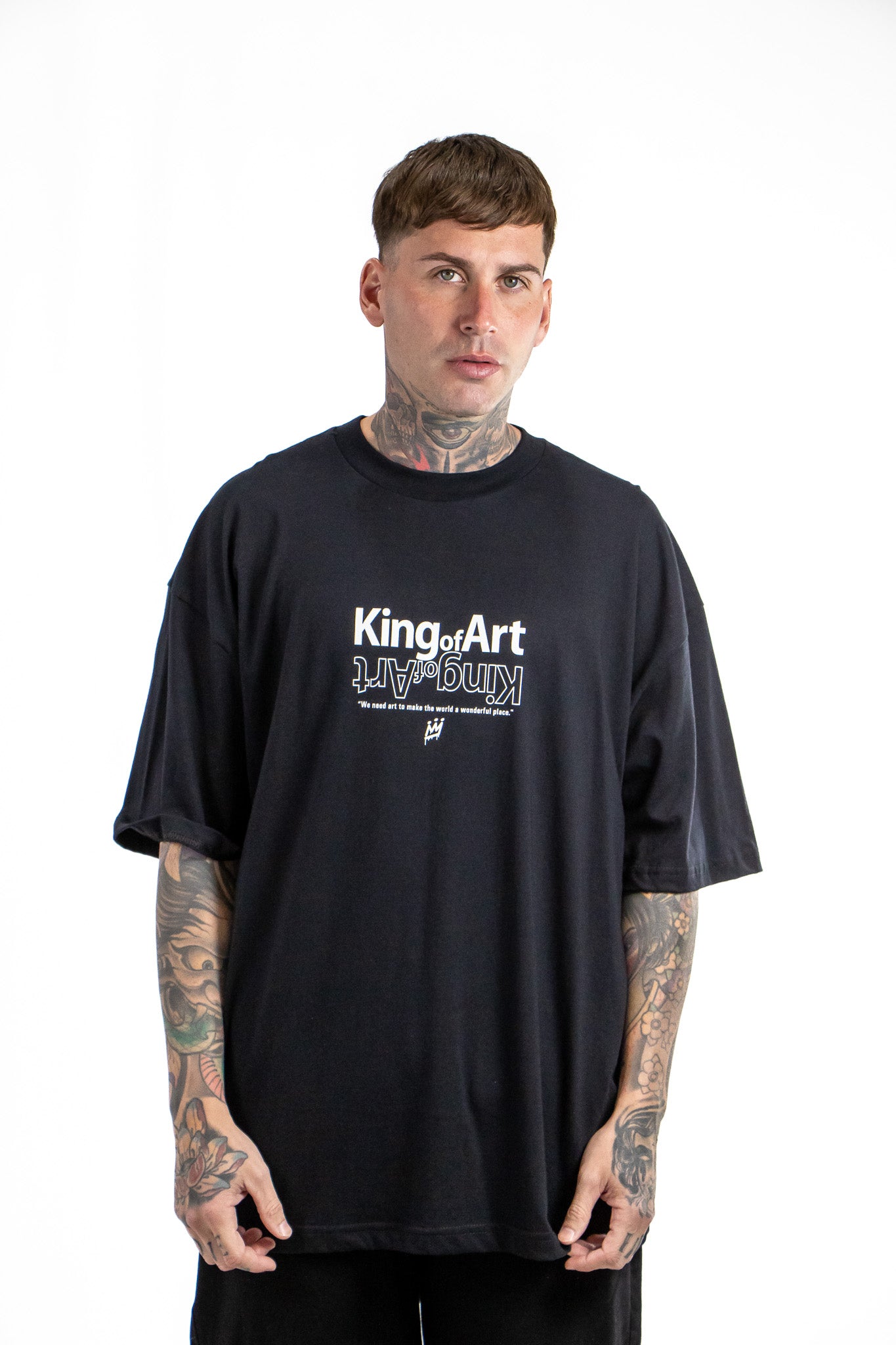 King Of Art Men's Reclaim Black T-Shirt 6013A - Stylish Graphic Tee for Casual Wear & Street Fashion