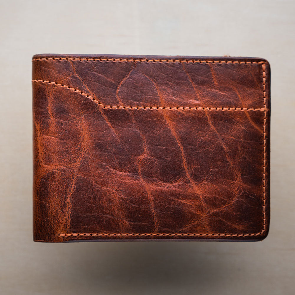 Powell Genuine Leather Bison Bifold Wallet with ID Window - Slim RFID Blocking Men's Wallet for Everyday Carry & Travel