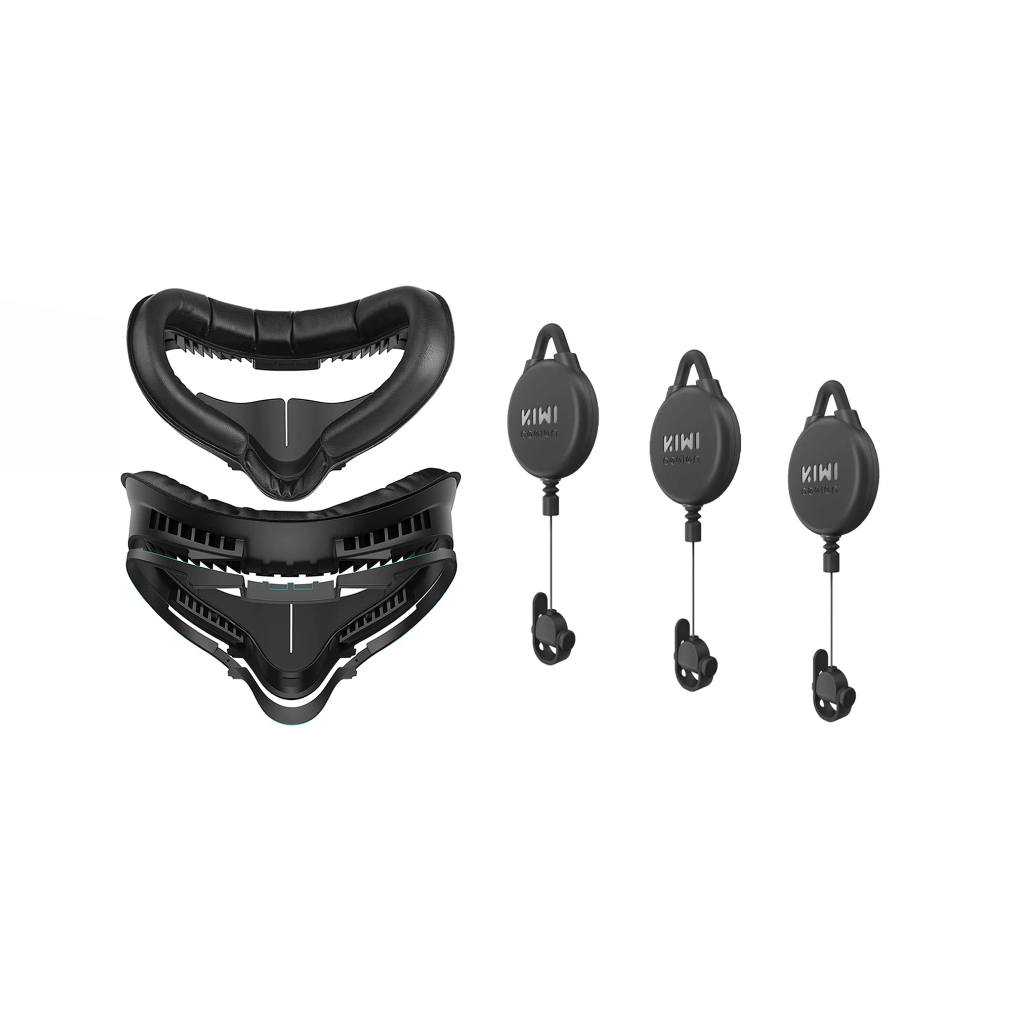 KIWI Design VR Cable Management System for Oculus Quest 2 - Anti-Tangle VR Accessories with Fitness Facial Interface - Perfect for VR Gaming, Workouts & Immersive Experiences