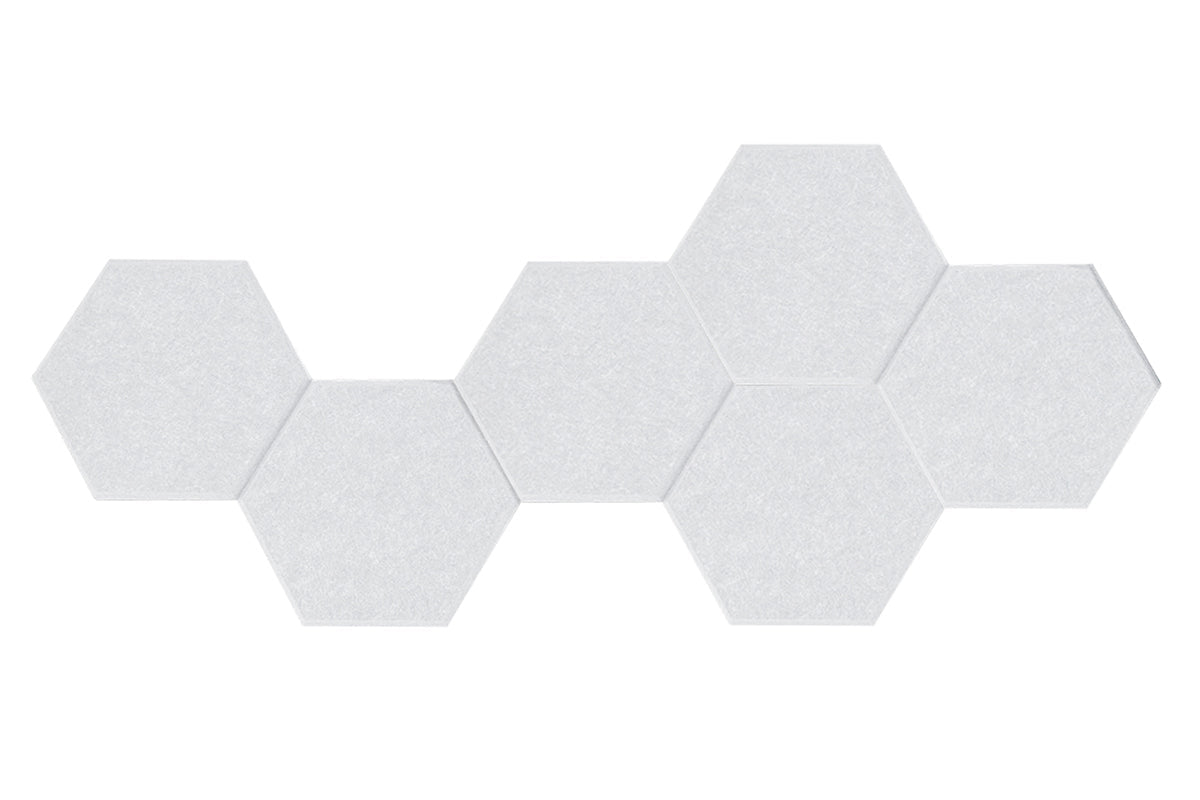 Vision SANA Acoustic Hexagon Panels - Pack of 6 Soundproof Wall Tiles for Home Studio, Office & Classroom Noise Reduction