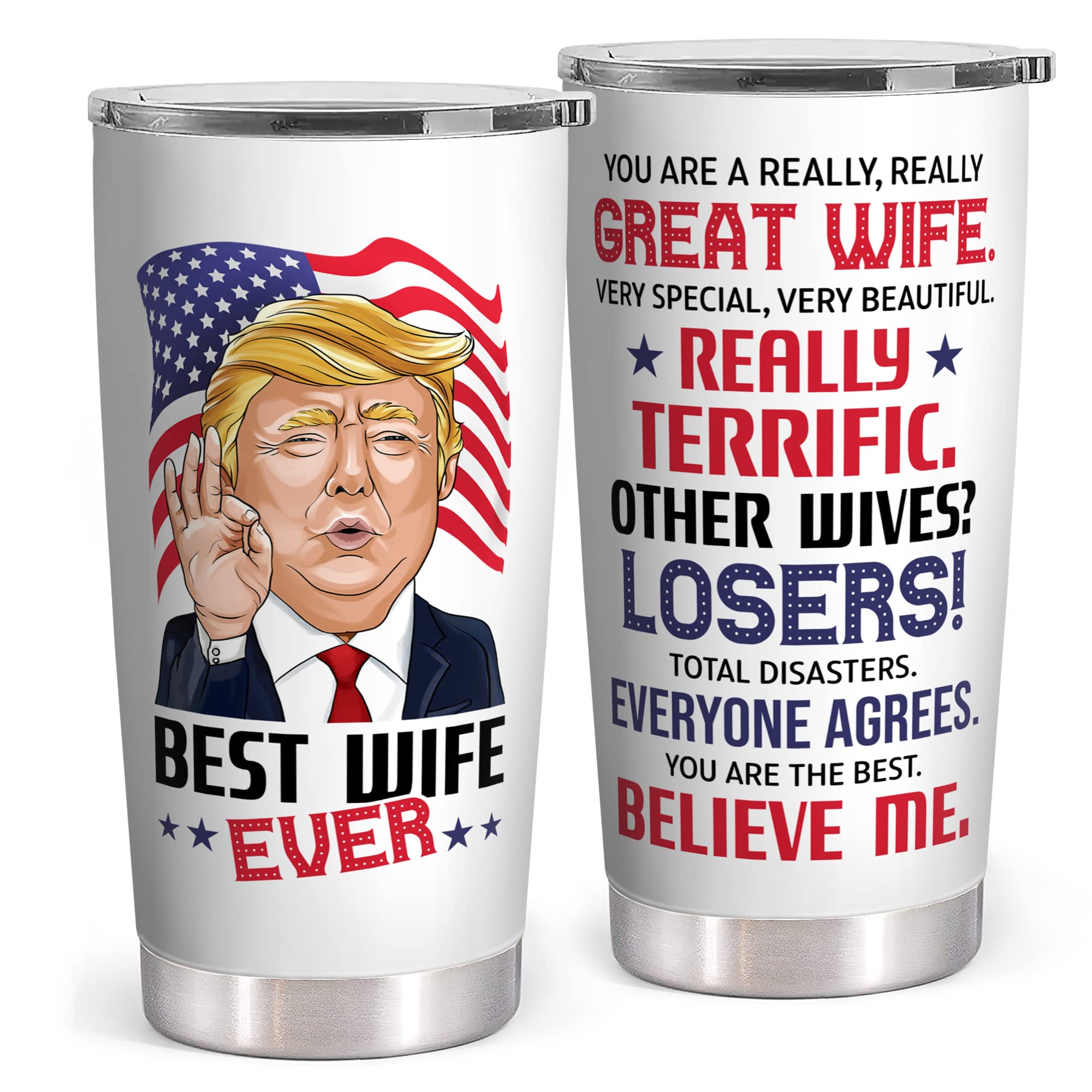 Romantic 20 Oz Stainless Steel White Tumbler - Perfect Gift for Wife from Husband, Wedding Anniversary, Birthday, Mothers Day & Christmas - Insulated Travel Mug for Coffee, Tea & Cold Drinks - Ideal for Home, Office & Outdoor Use