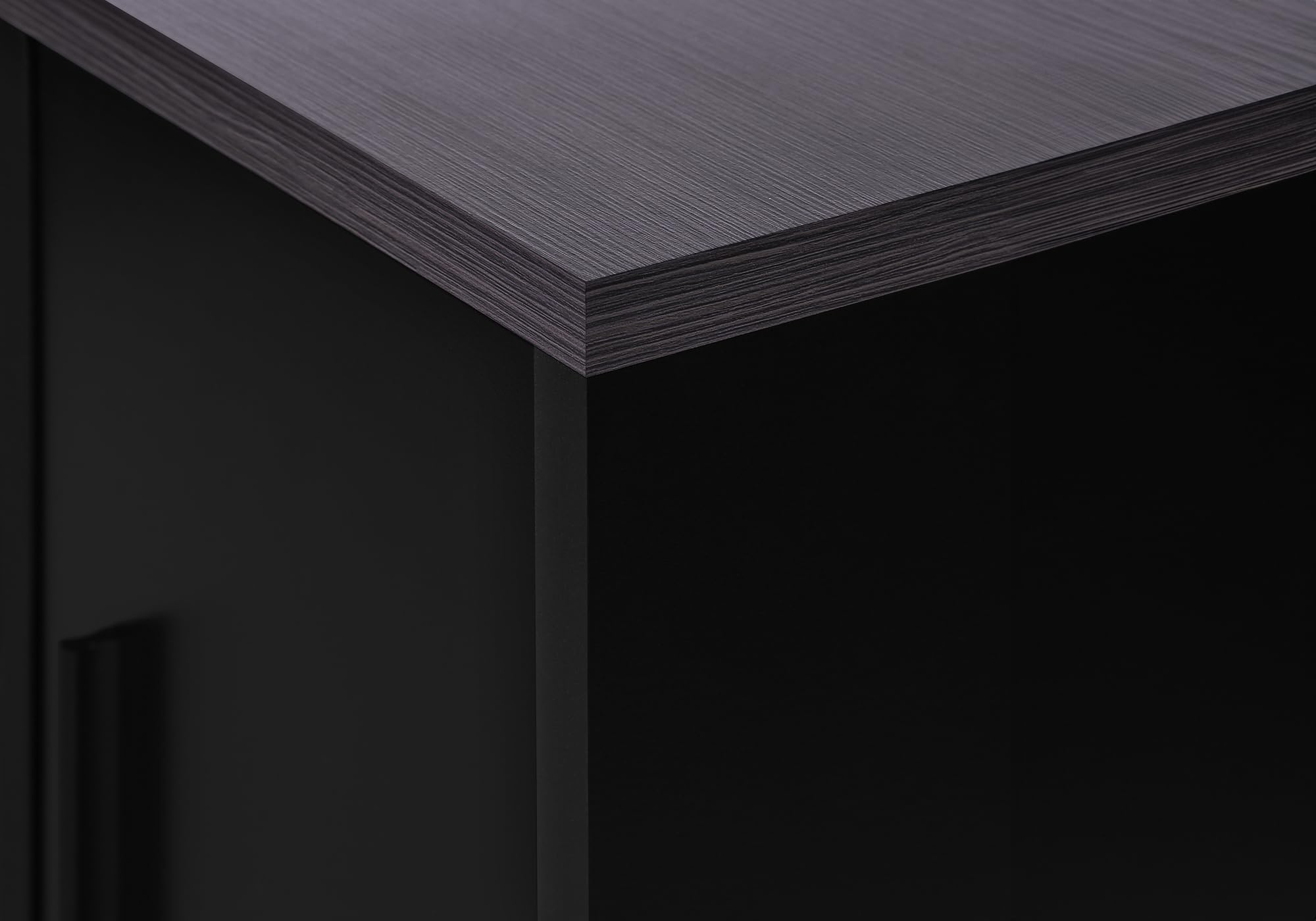 Monarch Specialties I STAND-48 L Grey TV Stand with Storage - Modern Entertainment Center for Living Room, Bedroom & Home Theater - Black