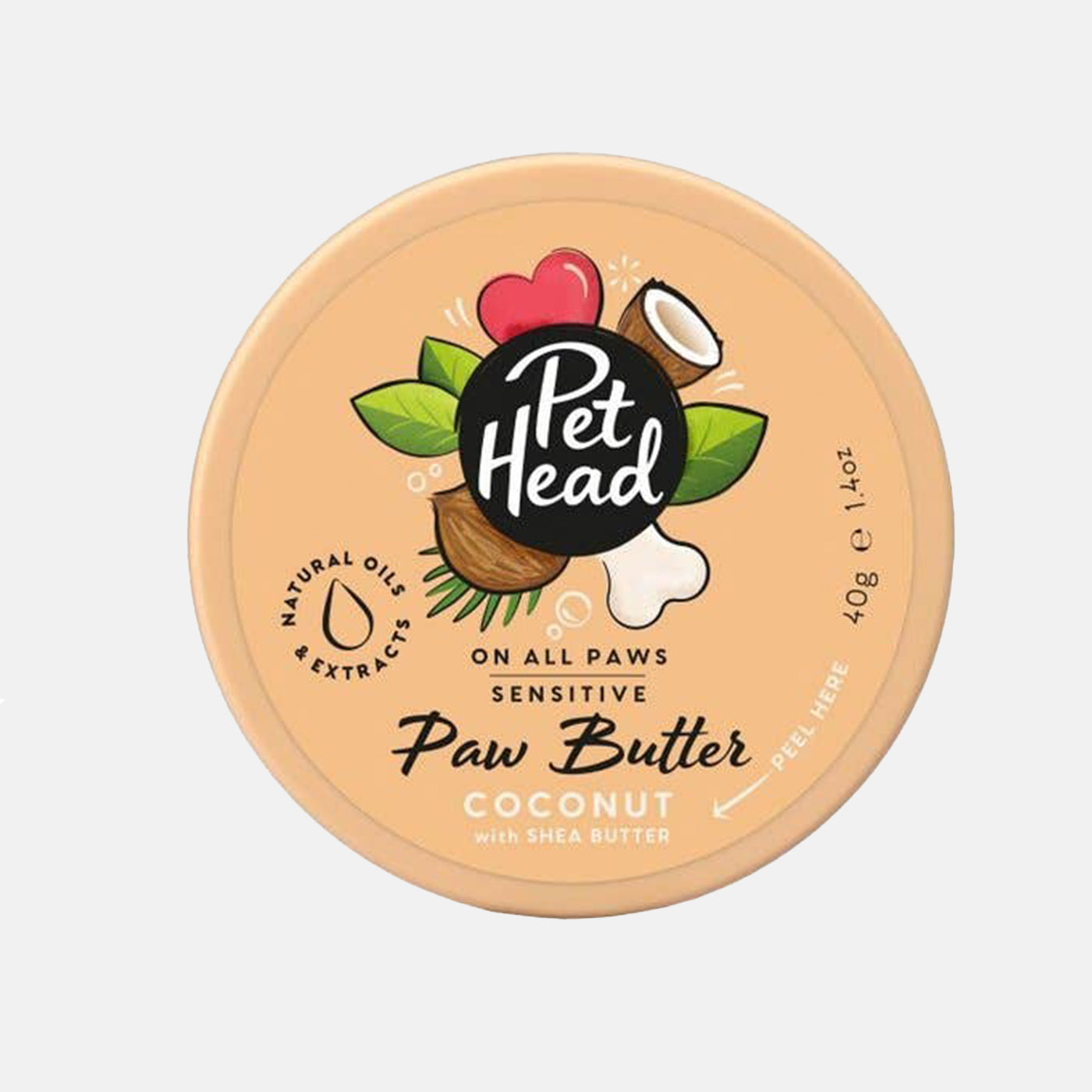 Pet Head On All Paws Paw Butter Coconut - Moisturizing Dog Paw Balm for Dry & Cracked Paws - Natural Coconut Scent - Perfect for Winter Protection & Outdoor Adventures