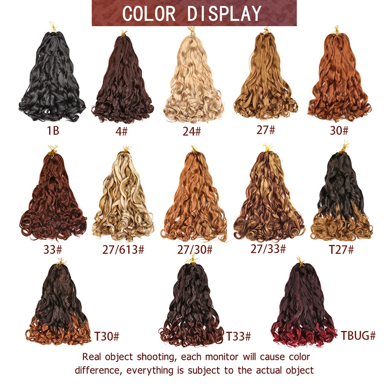 Amir Hair 8 Packs French Curly Braiding Hair 20 Inch Loose Wave Synthetic Hair Extensions Pre-Stretched for Easy Styling (27/33#) - Perfect for Protective Styles, Weddings & Everyday Wear