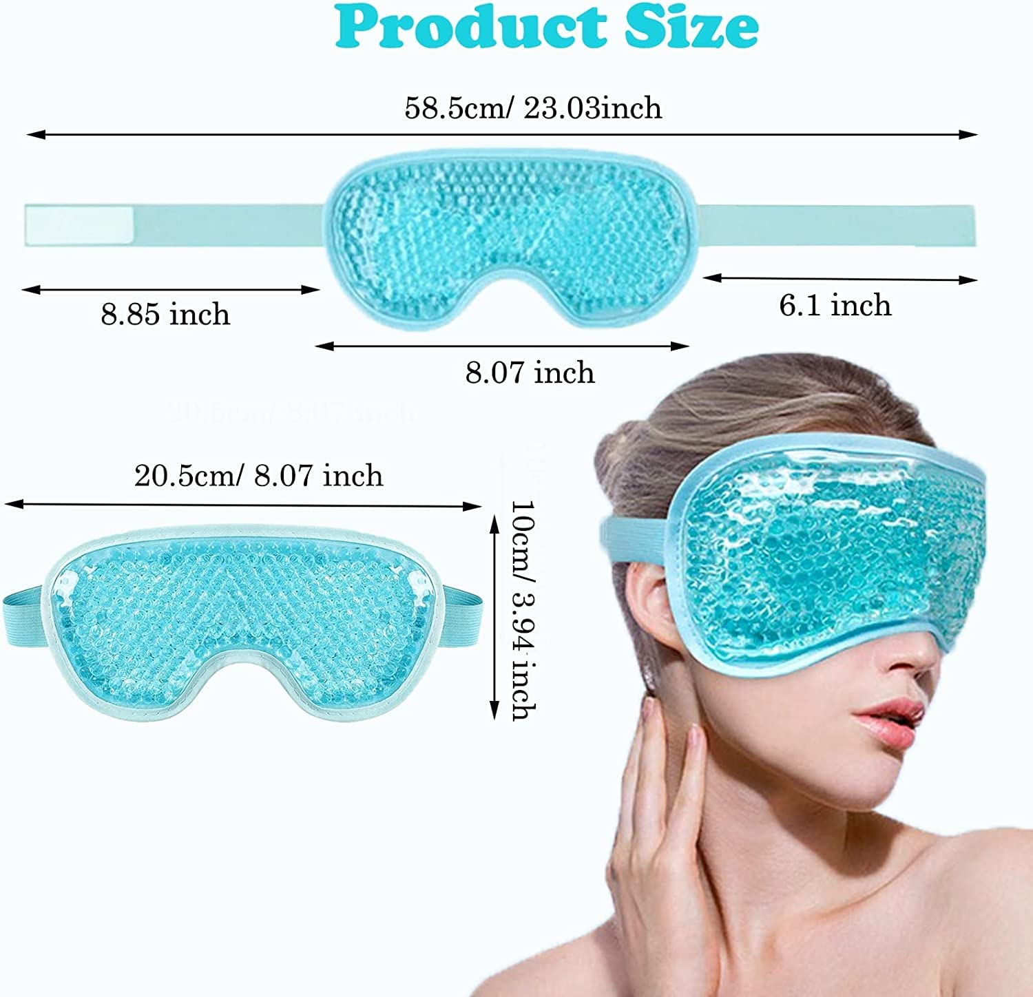 Deoxys Cooling Gel Ice Mask - Reusable Hot & Cold Therapy for Headache, Migraine & Puffiness Relief | Dark Circle & Eye Bag Treatment | Soothing Dry Eyes | Perfect for Stress Relief, Post-Workout Recovery & Beauty Sleep
