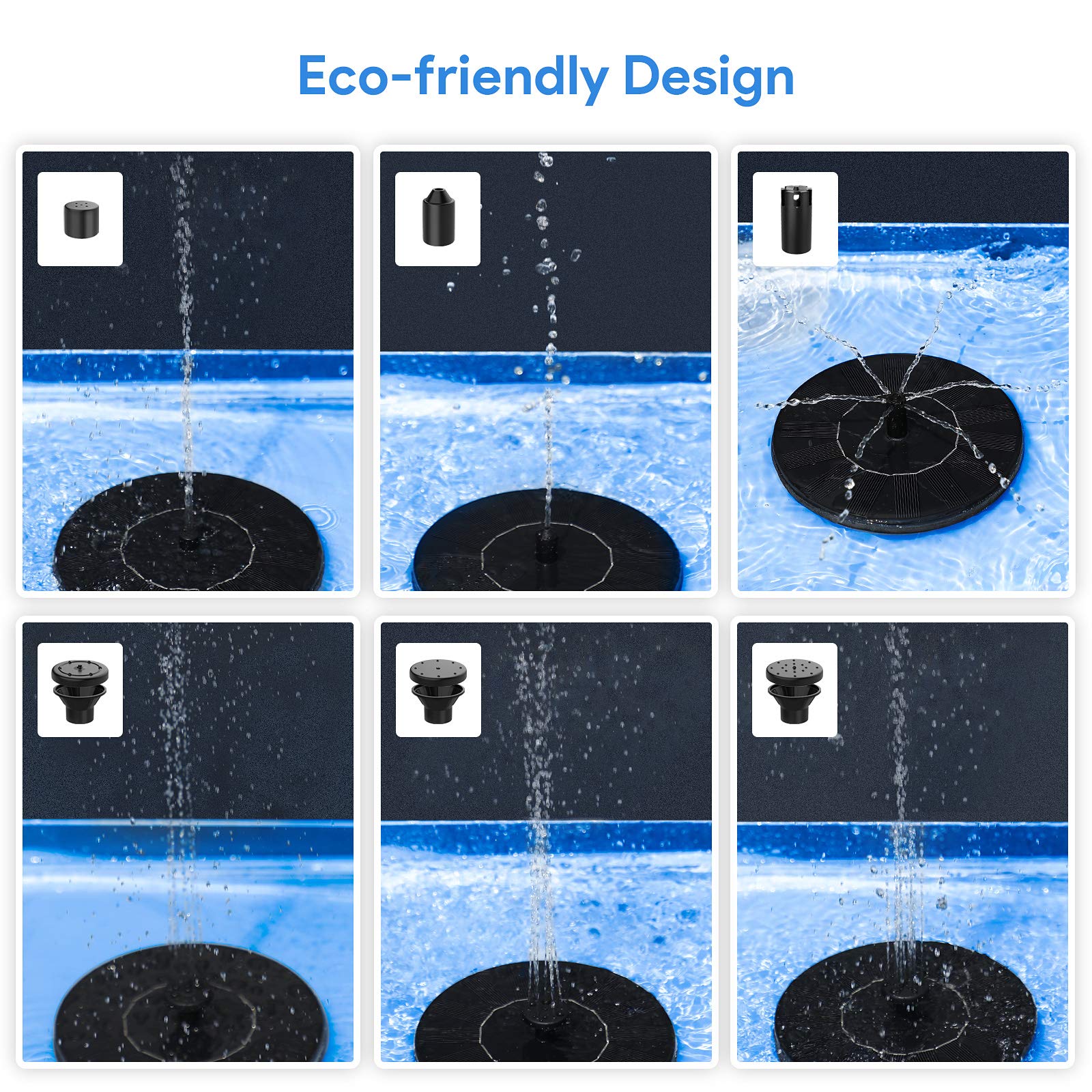 Solar Powered Floating Water Fountain Pump - 1.4W Eco-Friendly Outdoor Fountain for Bird Baths, Garden Decor, Ponds & Pools | Perfect for Backyard, Patio & Wildlife Habitats