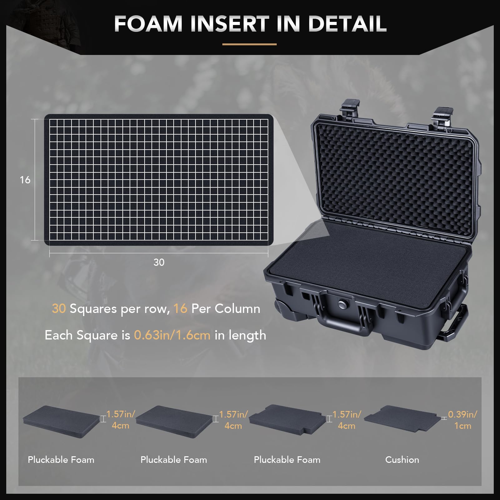 Lykus HC-5120 Waterproof Rolling Hard Case with Customizable Foam - 20.3x11.3x7.3 Inch Interior for Camera, Drone, Electronics & Tools | Perfect for Travel, Outdoor Adventures & Equipment Protection