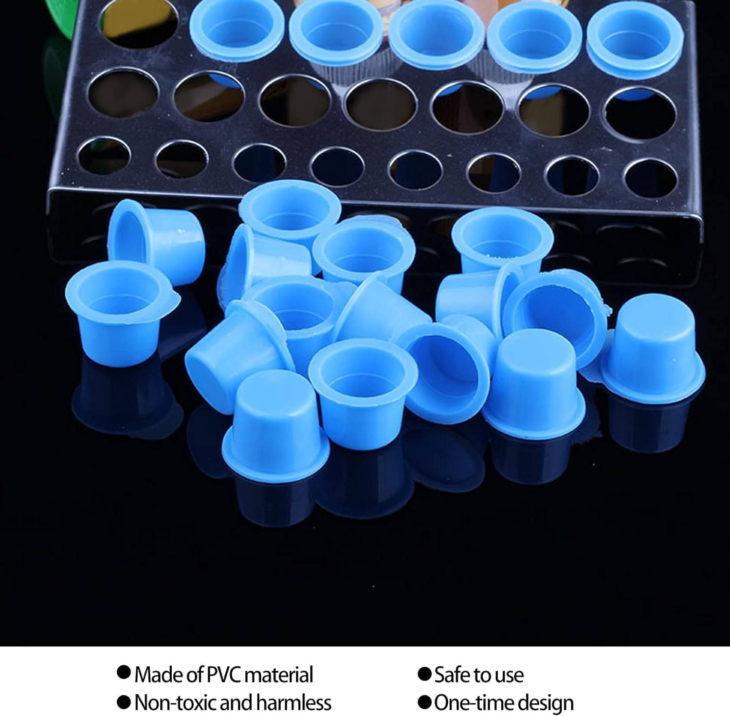 RAJry 100Pcs Disposable Tattoo Ink Caps - Small Size Tattoo Supplies for Professional & Home Tattoo Artists | Perfect for Ink Storage & Hygiene Tattooing