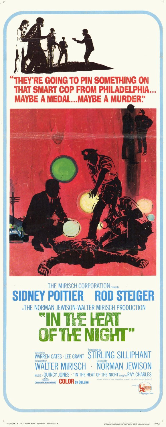 Vintage Heat of The Night Movie Poster 14x36 - Sidney Poitier & Rod Steiger Classic Film Wall Art - Perfect for Home Theater Decor, Movie Room, and Pop Culture Collectors
