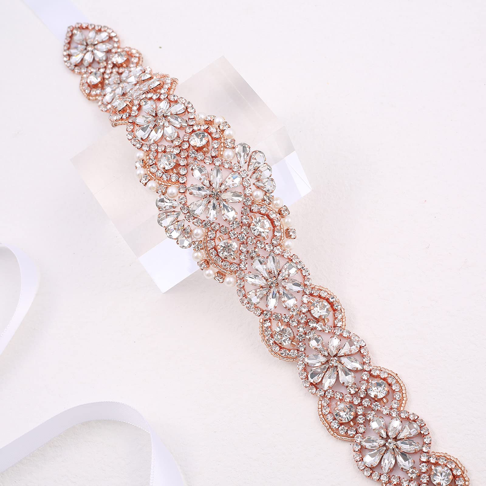 Sparkling Rhinestone Wedding Belt for Bride & Bridesmaids - Elegant Crystal Bridal Sash for Wedding Dresses - Perfect for Bridal Showers, Ceremonies & Formal Events