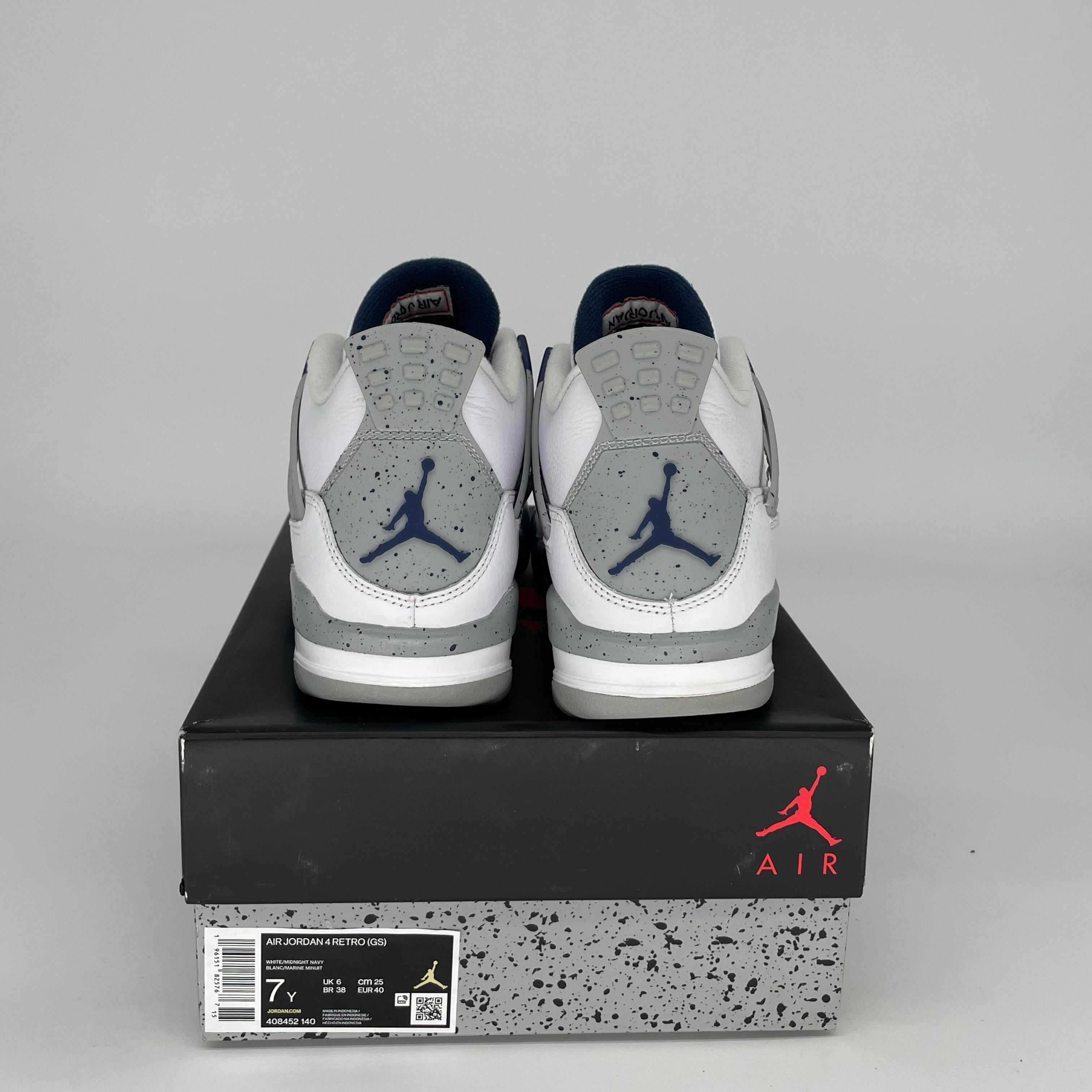 AIR JORDAN 4 MIDNIGHT NAVY Sneakers for Men & Women - Size 7Y (408452-140) - Perfect for Basketball, Casual Wear & Street Fashion