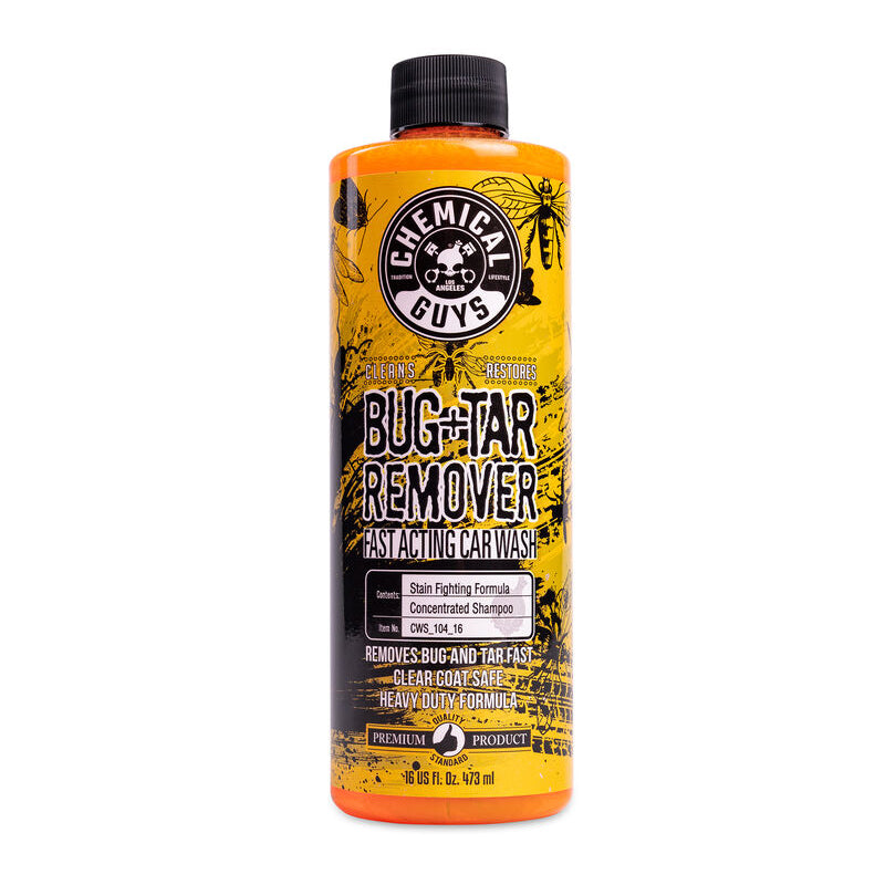 Chemical Guys Bug & Tar Heavy Duty Car Wash Shampoo 16oz - Powerful Vehicle Cleaner for Tough Stains & Road Grime - Perfect for Cars, Trucks & SUVs After Off-Road Adventures
