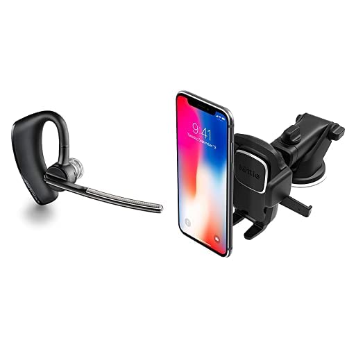 Plantronics Voyager Legend Wireless Bluetooth Headset - Black | Frustration Free Packaging | iOttie Easy One Touch 4 Car Phone Mount for iPhone | Hands-Free Calling & GPS Navigation | Perfect for Commuting & Business Calls