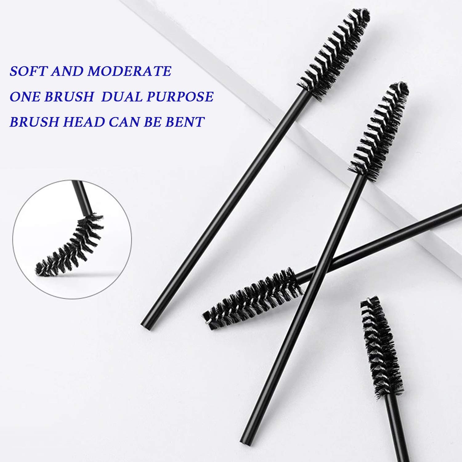 MAPPERZ Disposable Mascara Wands - 20 Pack Black Eyelash Extension Brushes for Professional Makeup, Eyebrow Tinting & Lash Lifting - Perfect for Salons, Home Use & Travel