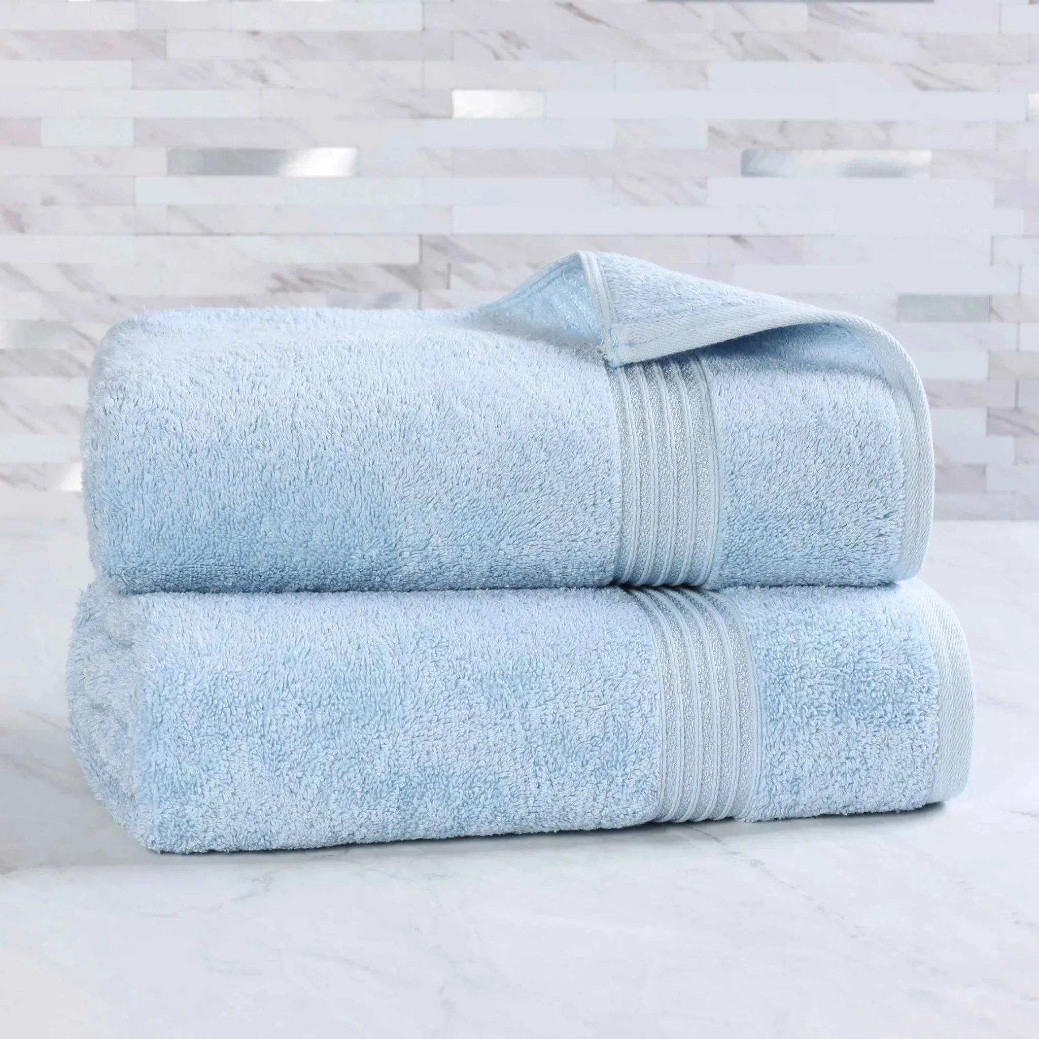 Premium Egyptian Cotton Bath Towel Set of 2 - Ultra Soft & Highly Absorbent Luxury Bath Sheets for Spa, Hotel & Home Use - 100% Heritage Cotton (White)