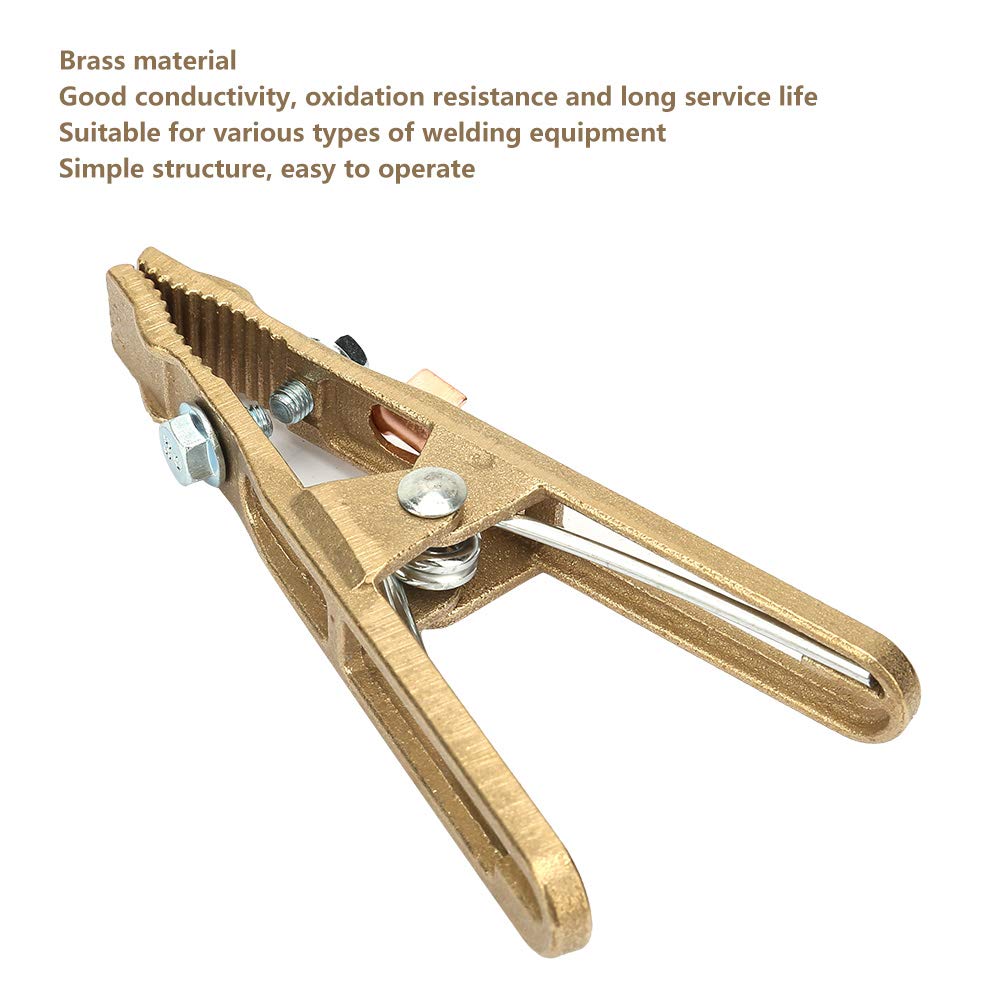 Premium 260A Brass A-Shape Ground Welding Clamp - Heavy Duty 260/300/500A Copper Earth Clamp for Welding Machines | Ideal for Arc Welding, Metal Fabrication & DIY Projects