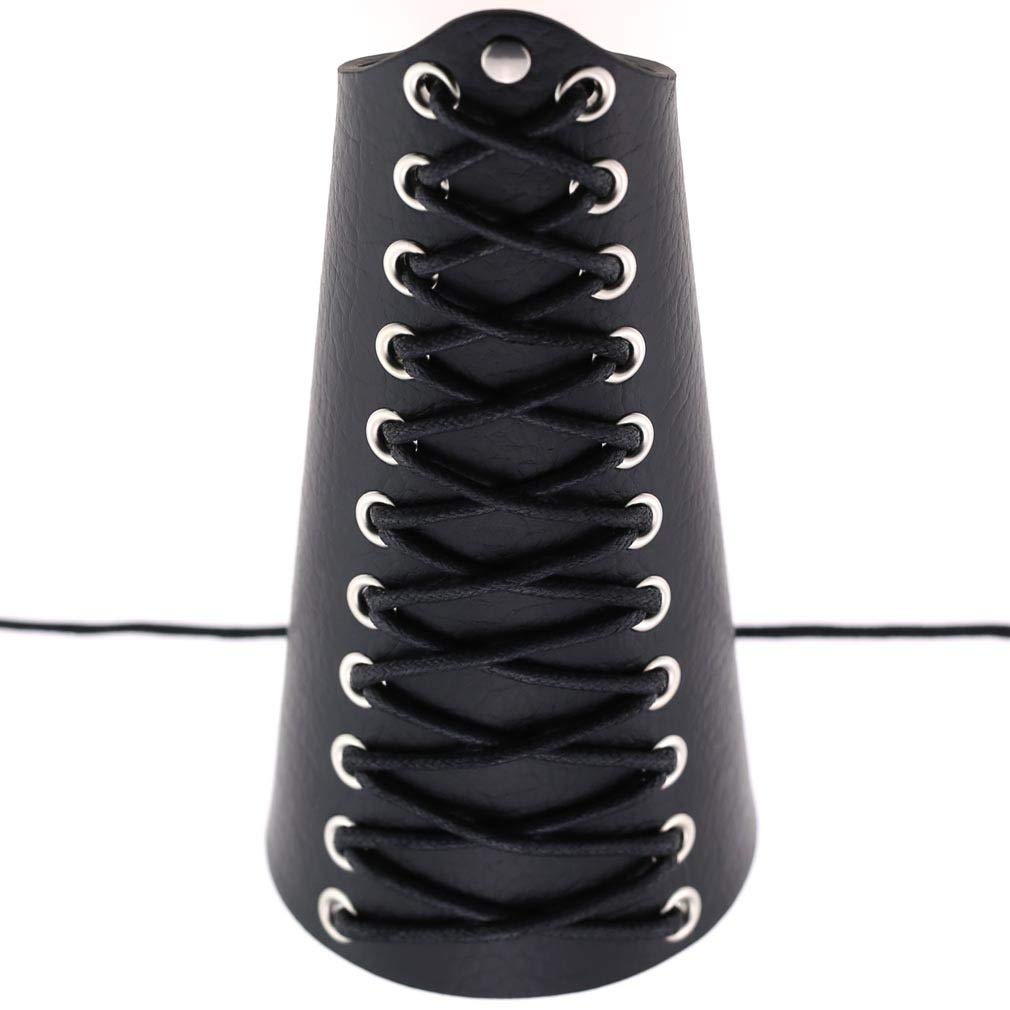 Unisex Faux Leather Gauntlet Wristband Punk Gothic Rock Bracelet - Lace Up Bandage Wide Arm Armor Cuff for Cosplay, Halloween, Music Festivals & Alternative Fashion