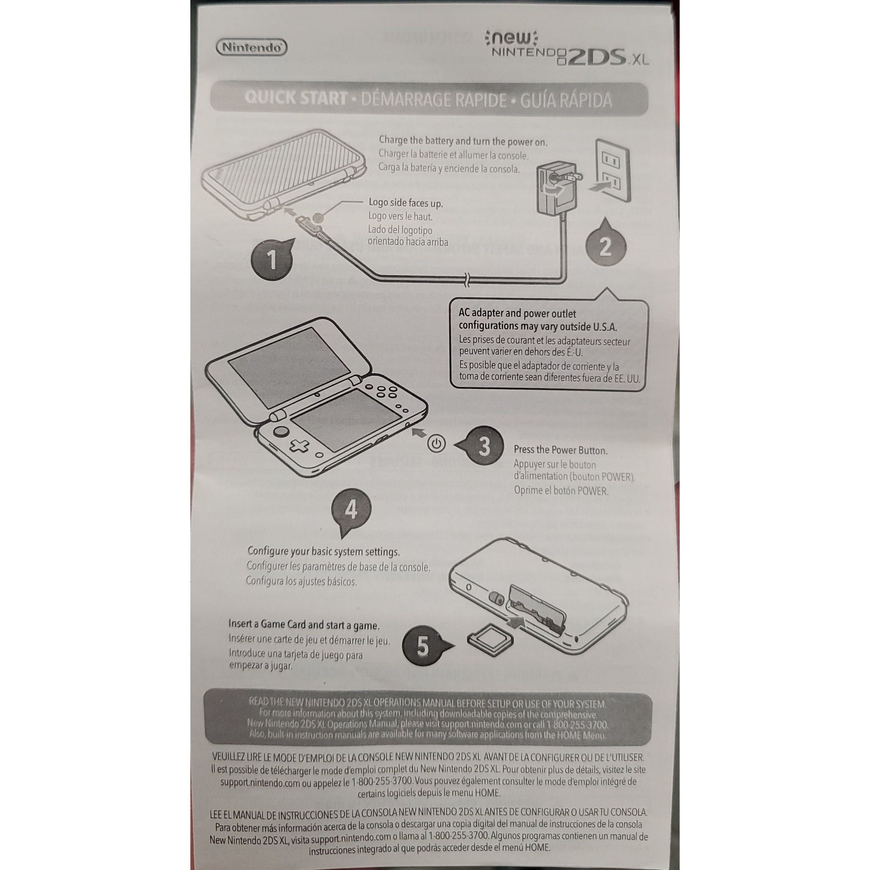 New Nintendo 2DS XL Quick Start Guide - English User Manual for Nintendo 2DS XL Console - Perfect for Beginners & Gaming Enthusiasts