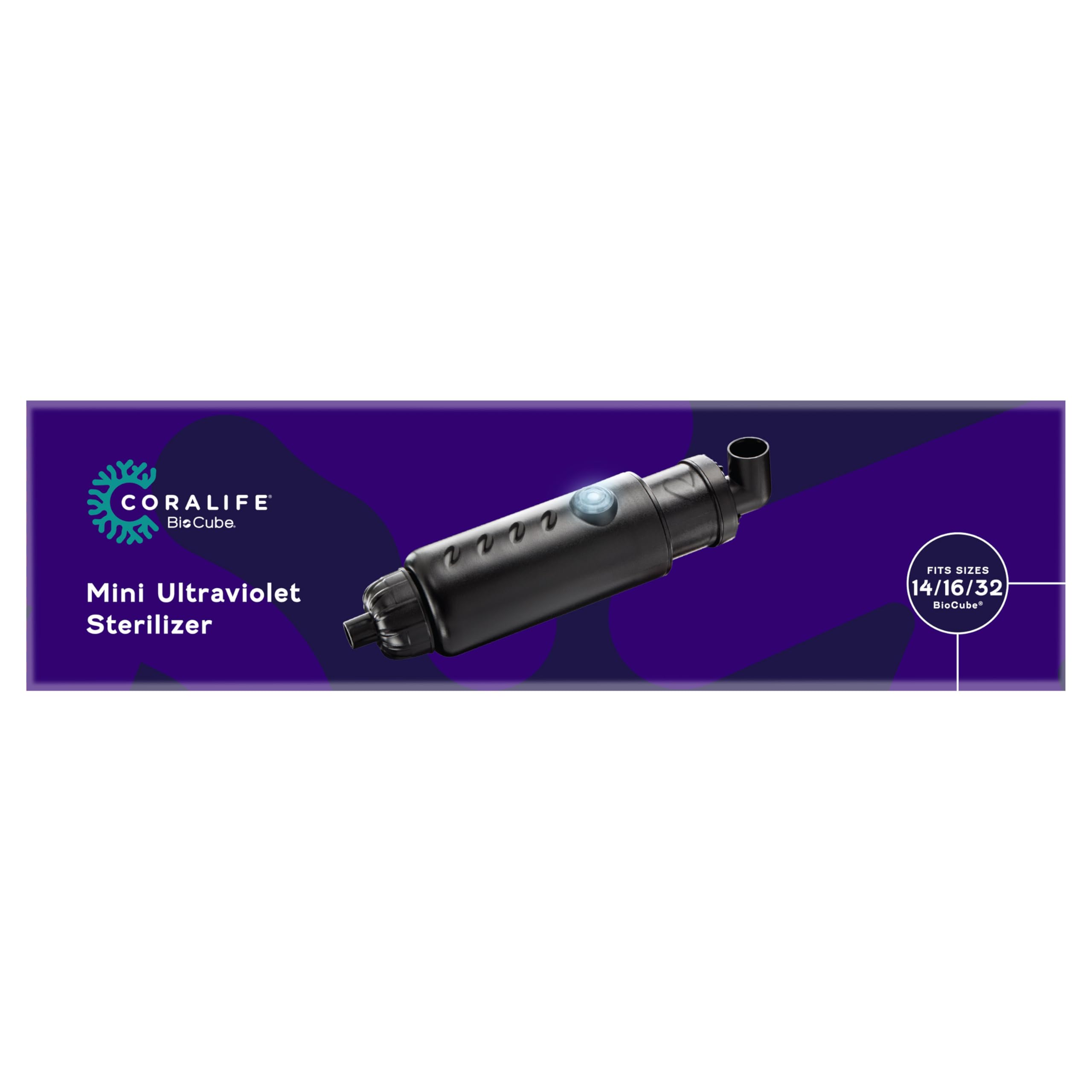 Coralife Mini Turbo-Twist UV Sterilizer for Saltwater Aquariums & BioCubes - Marine Fish Tank Water Purifier for Crystal Clear Water | Ideal for Nano Reefs & Small Aquarium Setups