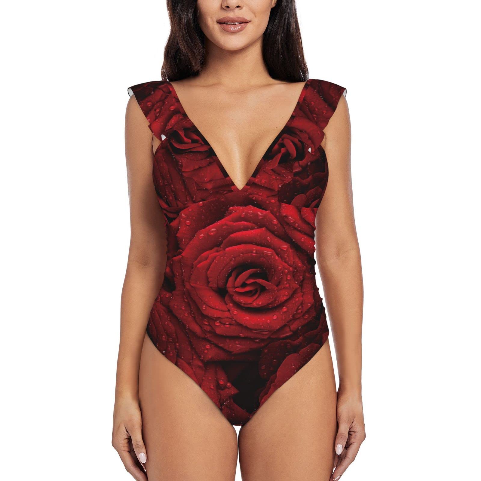 Aiyoolee Women & Girls Ruffled One Piece Swimsuit - Tummy Control Bathing Suit - Sexy Bikini for Beach, Pool & Summer Vacation