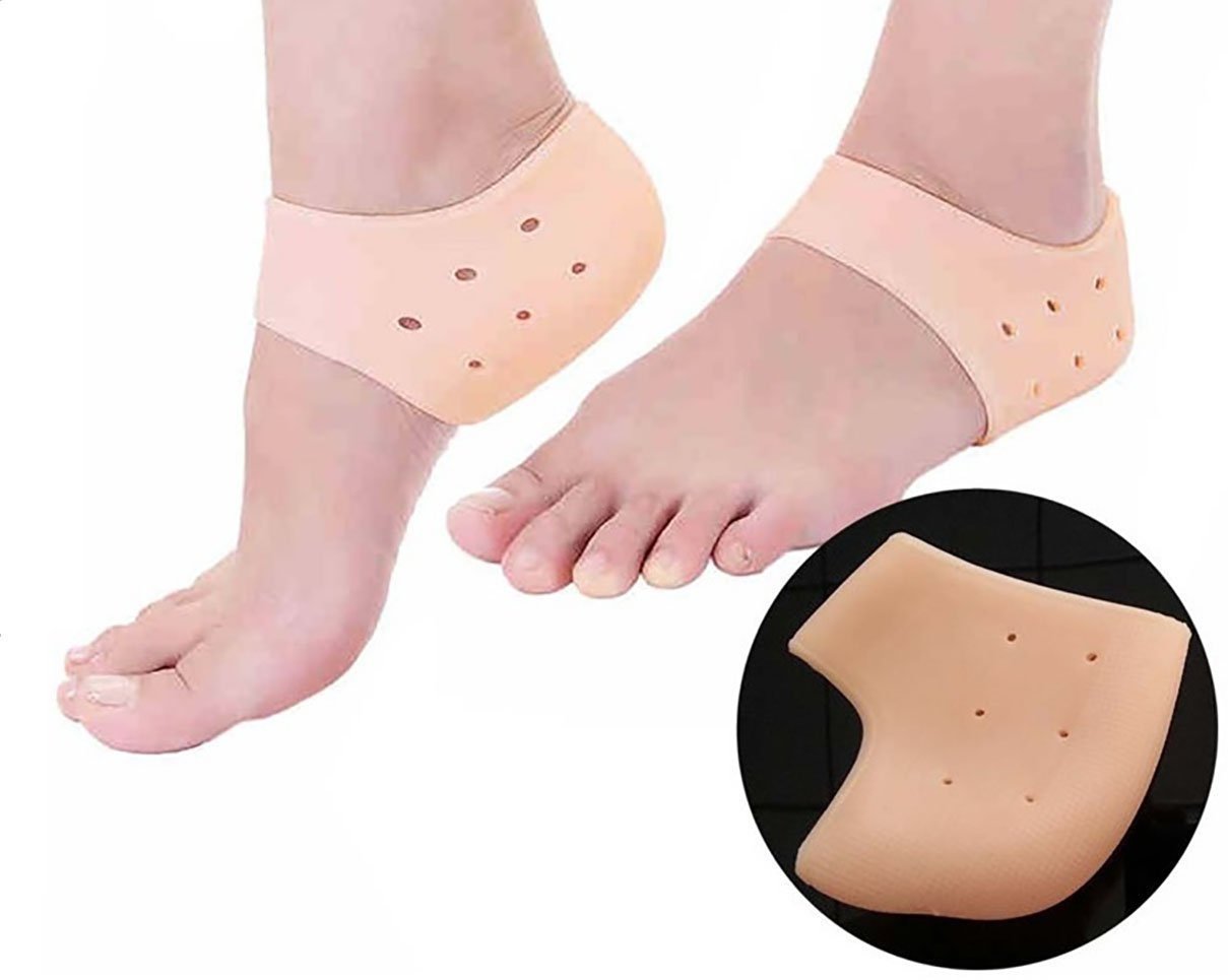 Maharsh Silicone Gel Heel Pad Socks - Pain Relief for Swollen & Cracked Heels, Foot Care Cream & Ankle Support Cushion for Men & Women - Ideal for Running, Walking & Daily Comfort