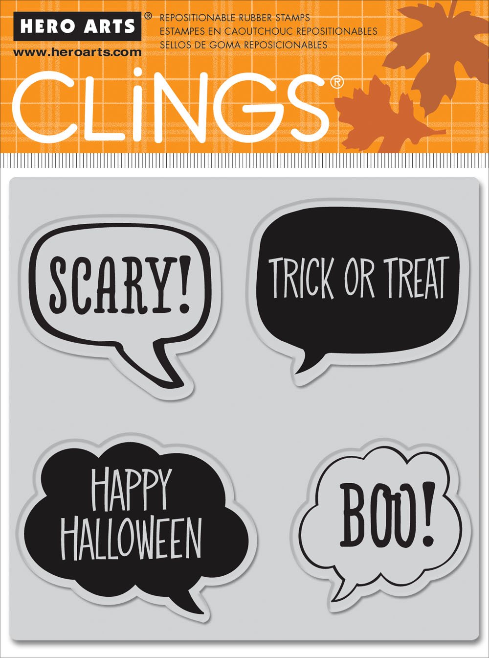 Hero Arts Scary Cling Rubber Stamp Set for Halloween Cards, DIY Scrapbooking & Paper Crafting - Horror-Themed Stamps for Spooky Projects