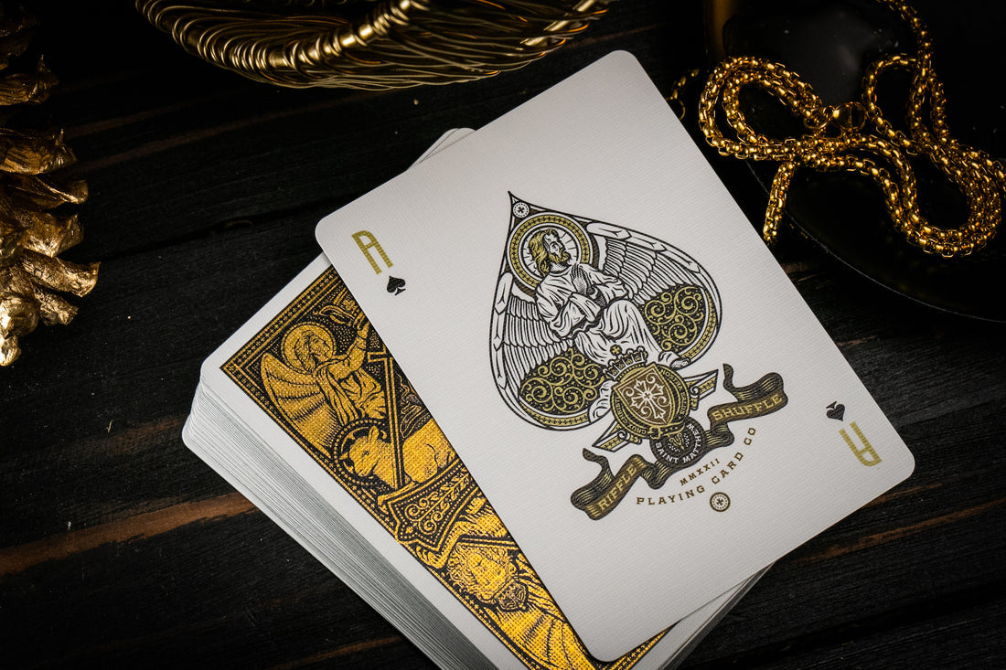 Premium Golden Grace Foiled Edition Cross Playing Cards - Elegant Poker Deck for Magic Tricks, Card Games & Collectibles (Ideal for Parties, Gifts & Cardistry)