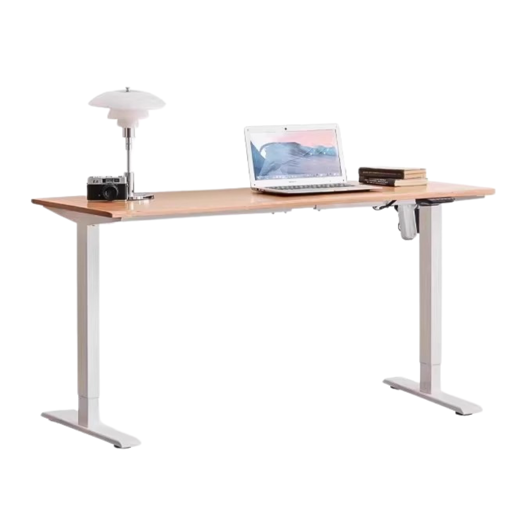 55.1x24.4x27.8-46.8inch/ 140x62x70.5-118.8сm/ Natural Wood Color/ Oak solid wood adjustable table white legs