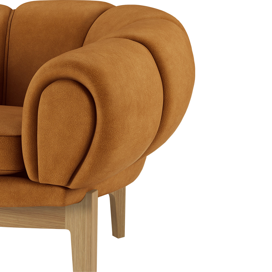 Comfortable Croissant 3-Seater Sofa - Modern Curved Sectional Couch for Living Room, Lounge & Small Spaces