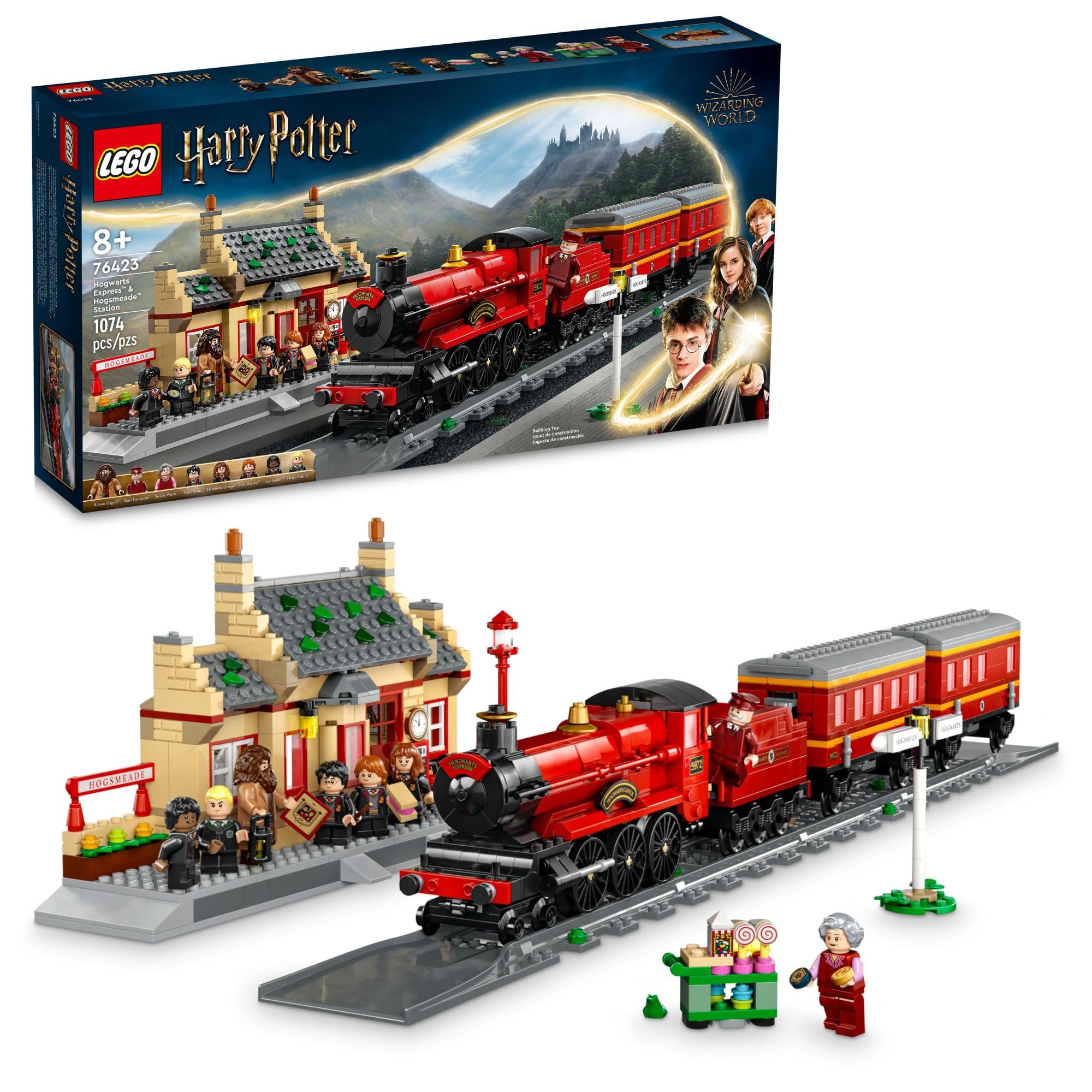 LEGO Harry Potter Hogwarts Express & Hogsmeade Station 76423 Building Set - Collectible Train Model with 8 Minifigures, Tracks & Ticket Office - Perfect Gift for Kids 8+ | Harry Potter Toys for Creative Play & Display