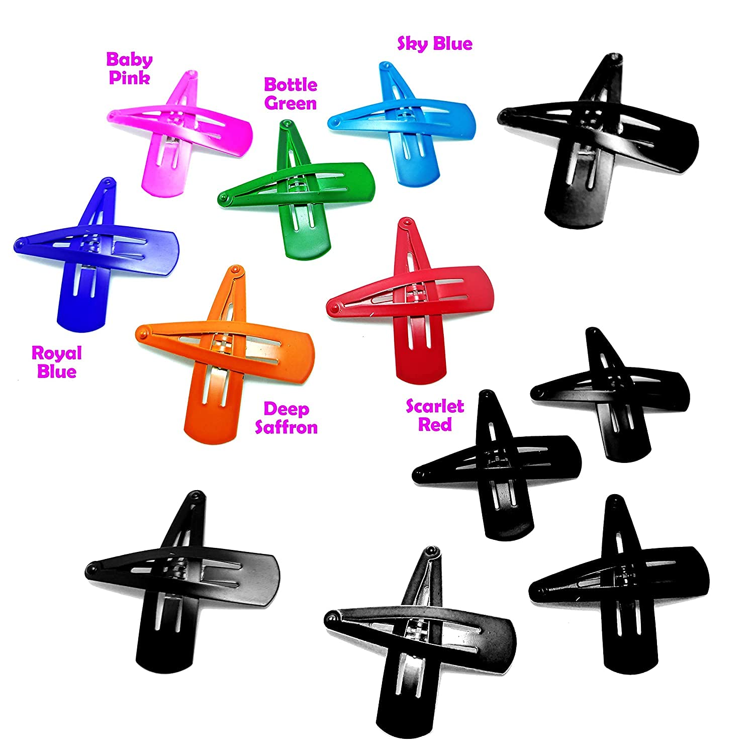 ASG 36 Pcs 6.5cm Long No Slip Hair Clips Set - Matte, Glossy & Plastic Barrettes for Women & Girls (3 Designs) | Hair Accessories for School, Work, Party & Daily Use