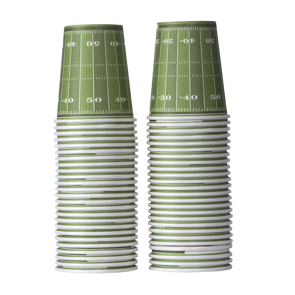 Hammont 9oz Disposable Football Cups - Bulk 50 Pack Plastic Drinkware for Football Parties, Tailgating & Game Day Decorations - Perfect for Football Themed Birthday Supplies & Sports Events