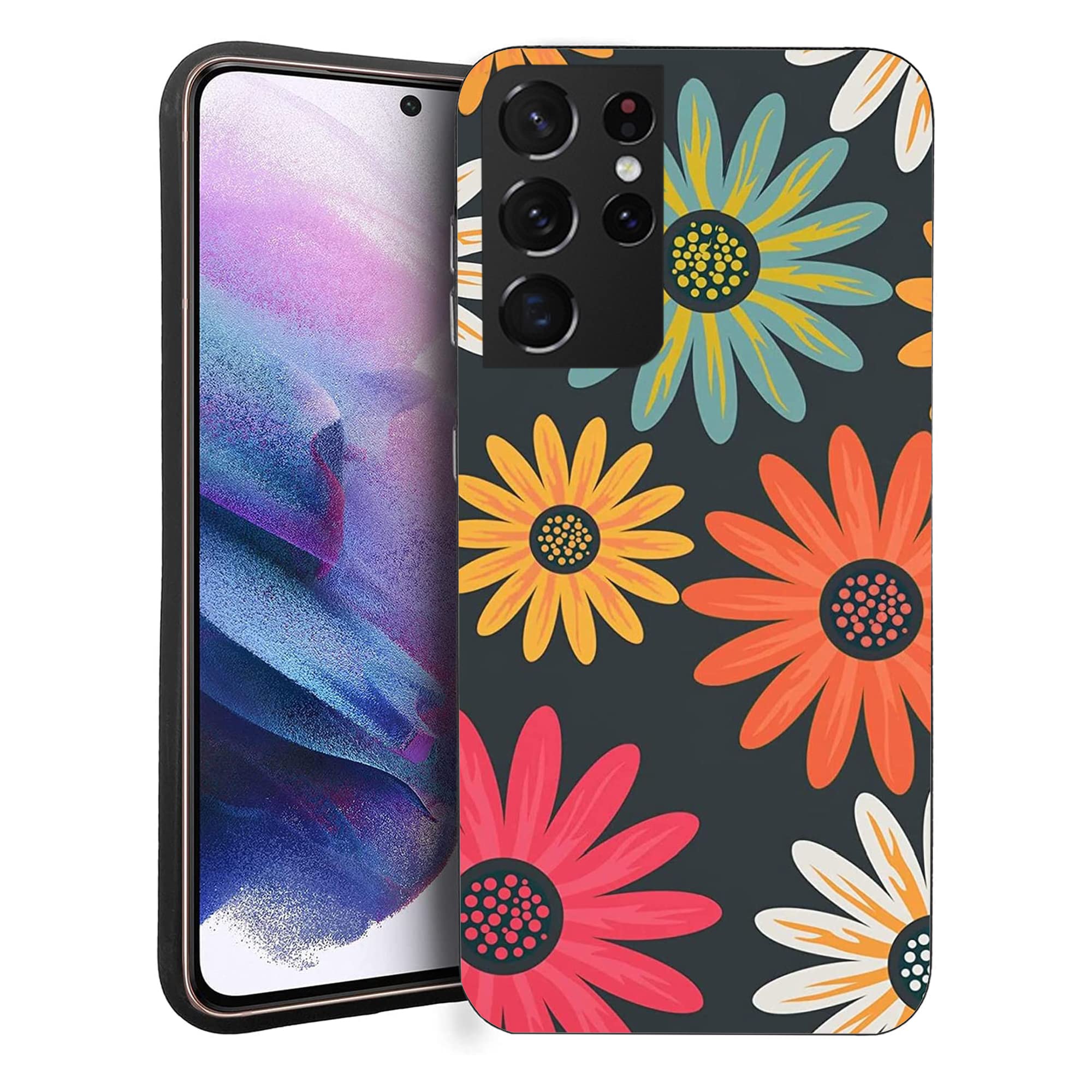 **Cute Hippie Colorful Abstract Peace Sign Phone Case for Samsung Galaxy S21 Ultra - Shockproof Protective TPU Cover - Perfect Gift for Music Festivals & Boho Lovers**