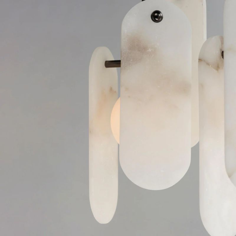 Alabaster Studio M Megalith 5-Light Modern Chandelier - Elegant Ceiling Light Fixture for Dining Room, Living Room, or Bedroom