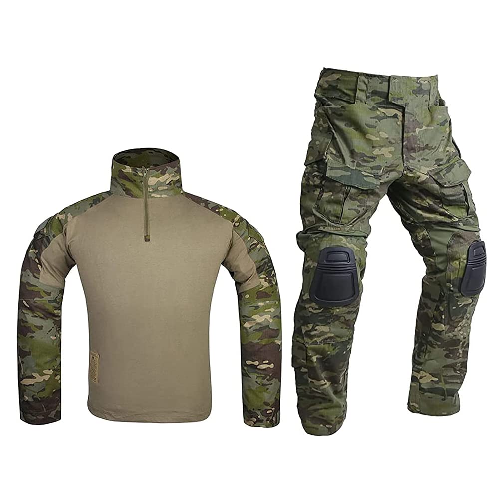 EMERSONGEAR Gen3 Military Uniform Set - Tactical Airsoft & Paintball Combat BDU Pants & Shirt with Knee Pads - Perfect for Outdoor Training, Airsoft Games & Tactical Missions