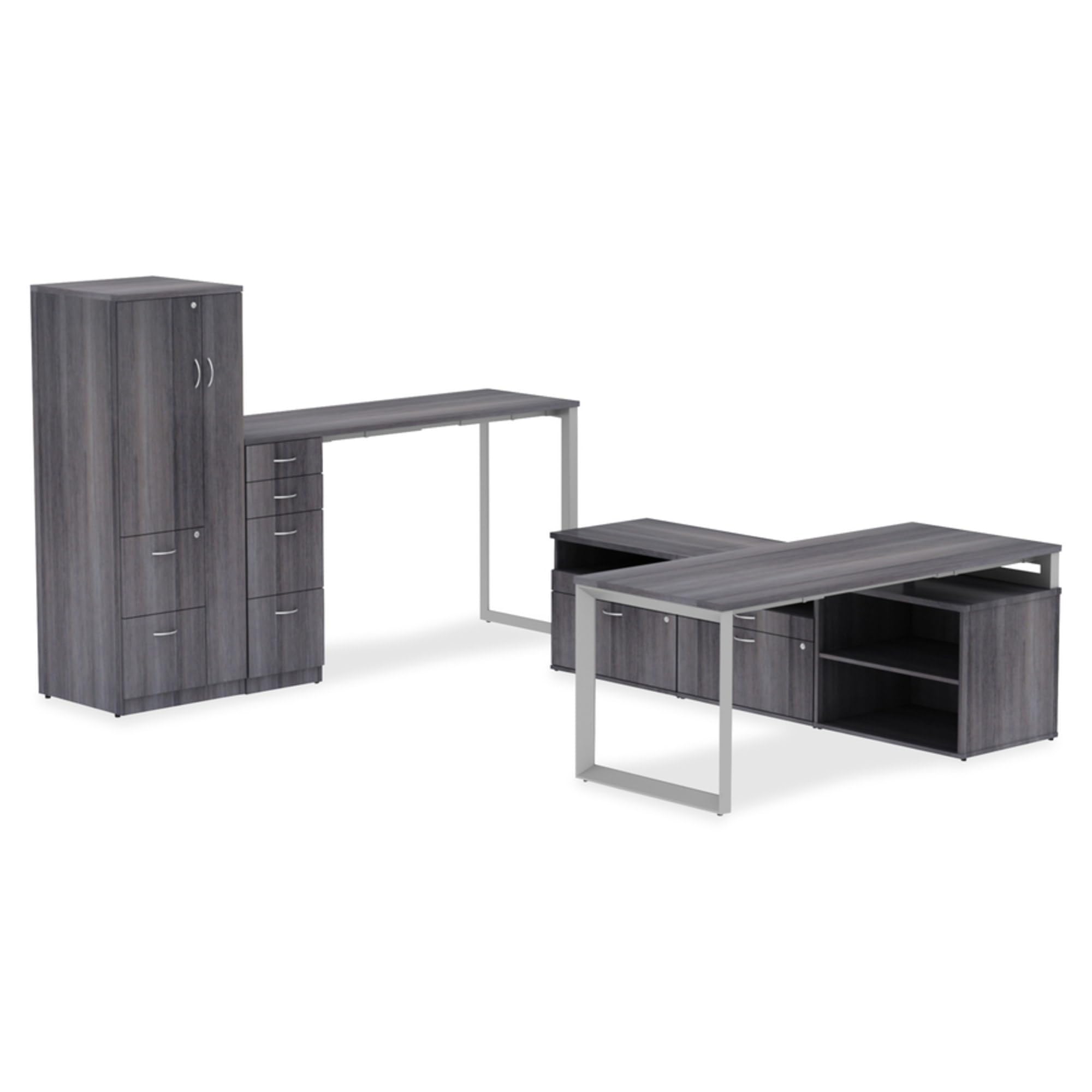 Lorell Relevance Series Mahogany Laminate Office Desk - Modern Executive Workstation for Home & Business Use - Perfect for Office, Study Room, or Workspace Setup