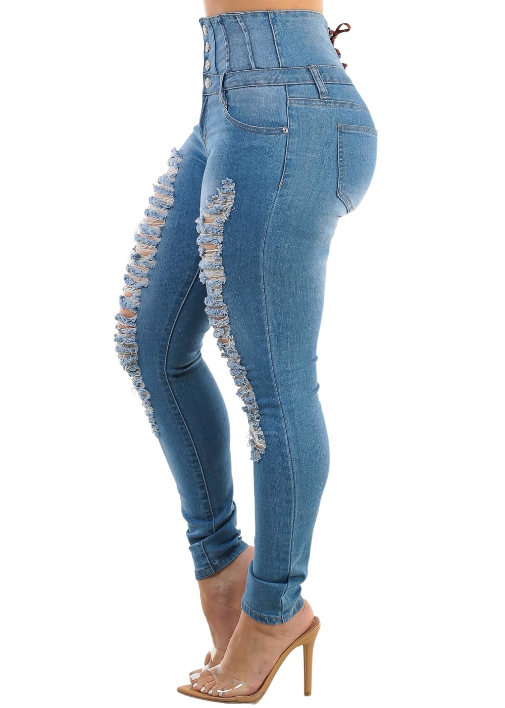 Moda Xpress Women's Ultra High Waisted Skinny Jeans - Stretch Denim Slim Fit Pants for Everyday Wear & Casual Outfits