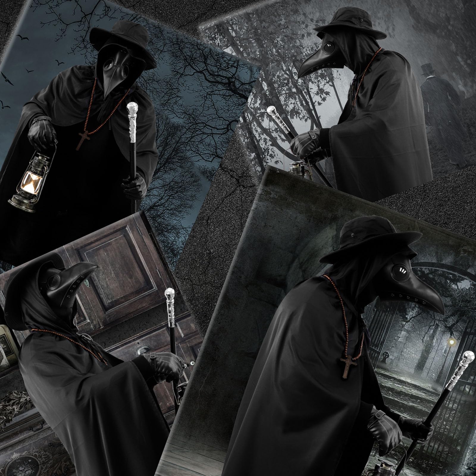 Scary Halloween Costumes for Men - Plague Doctor Outfit with Mask for Cosplay, Horror Parties & Halloween Events | Perfect Halloween Gift for Adults & Costume Enthusiasts