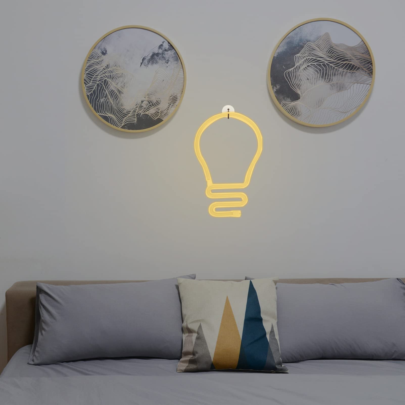 Uonlytech 10 Inch LED Neon Sign - USB & Battery Operated Wall Night Light for Teen Girls Room, Gaming Room, Bar, Bedroom - Warm White Decor with Multiple Use Scenarios