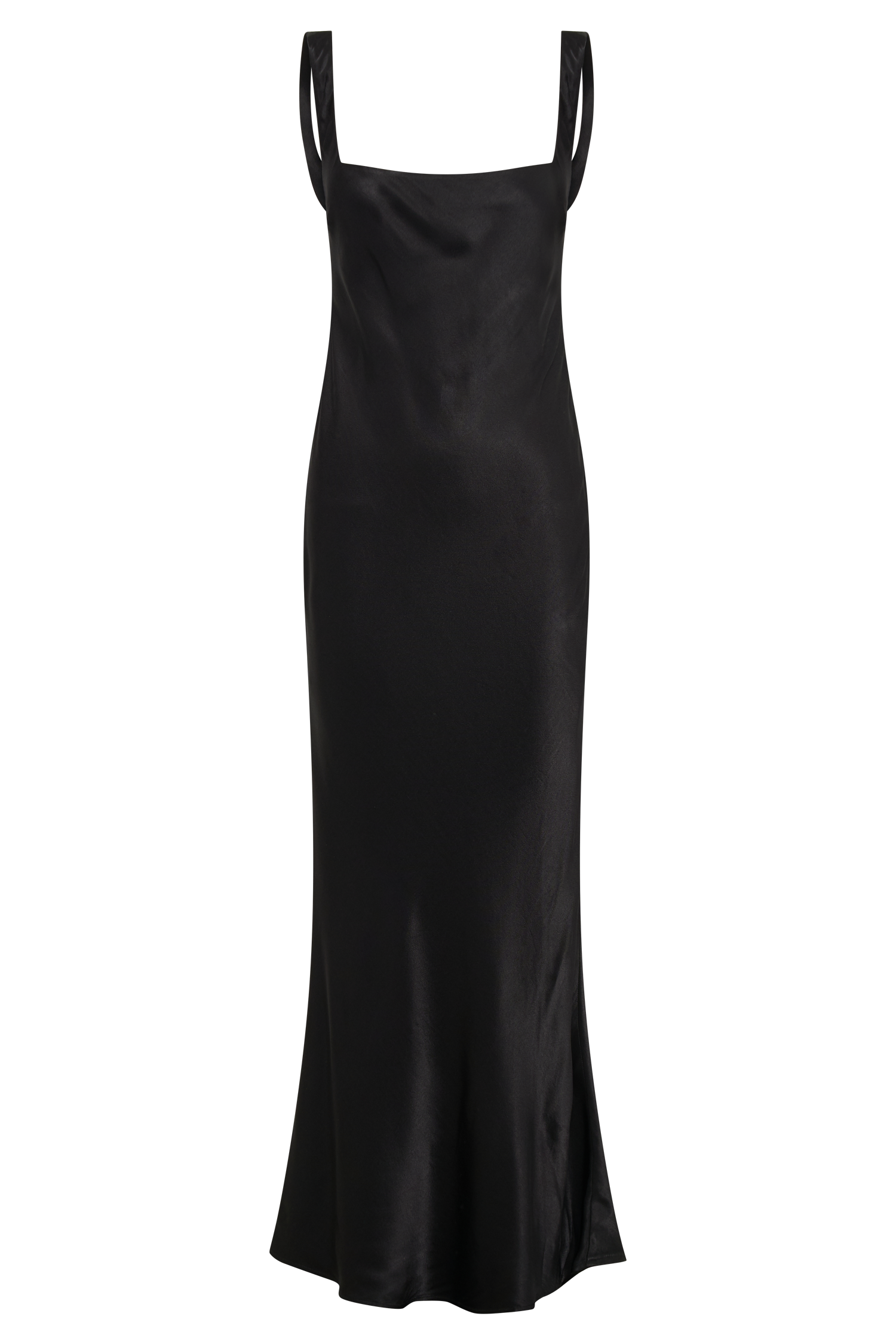 Ensley Black Satin Maxi Dress for Women - Elegant Evening Gown for Parties, Weddings & Special Occasions