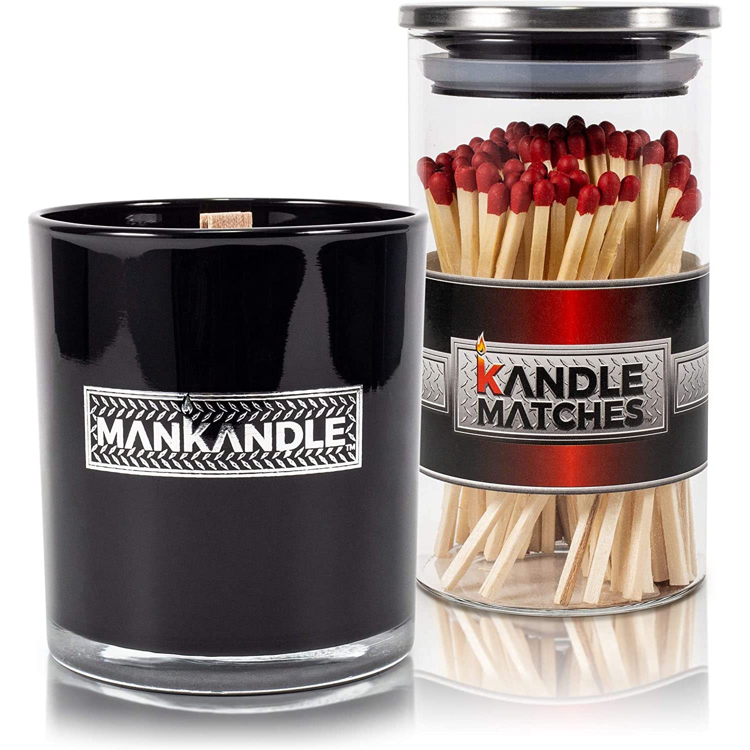Mankandle Scented Candle & Decorative Matches Gift Set for Men - Aromatherapy Soy Candle with Luxury Matches | Perfect Birthday, Anniversary, Father's Day Gift for Boyfriend, Husband, Dad | Home Decor, Relaxation & Romantic Ambiance