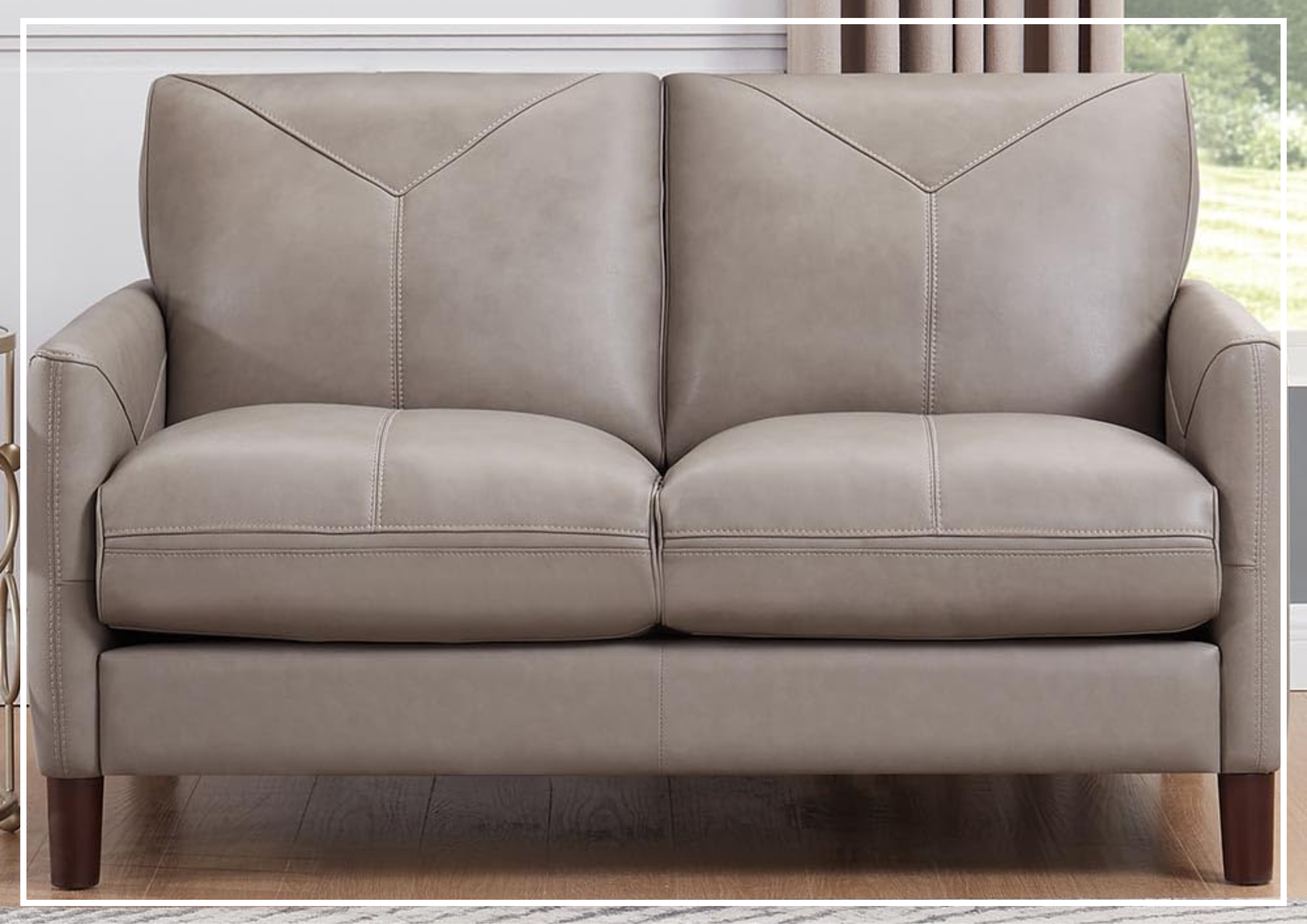 Hydeline Yorkdale Genuine Leather Loveseat Sofa - 2-Seater Recliner Couch for Living Room, Home Theater & Office - Comfortable & Stylish Furniture for Small Spaces