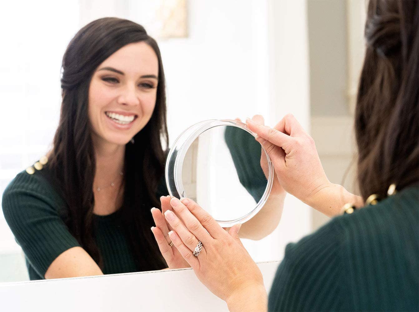 Mavoro 10X Magnifying Mirror with Triple Suction Cups - Portable Travel Makeup Mirror for Precise Cosmetic Application, Eyebrow Shaping & Skincare - Perfect for Bathroom, Vanity & On-the-Go Use