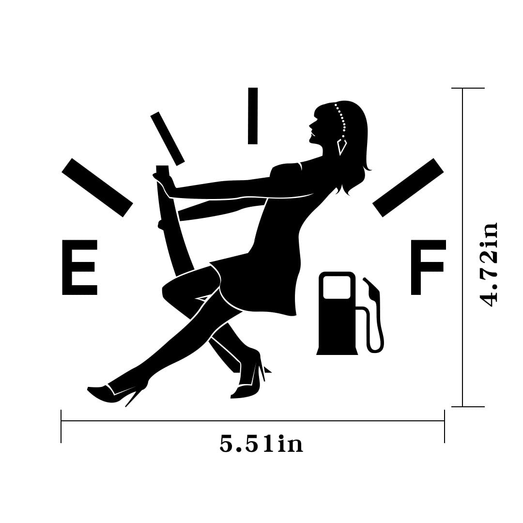 Funny Car Stickers - High Gas Consumption Reflective Waterproof Vinyl Decal for Cars, Trucks, Motorcycles, SUVs (Elegant Lady Black) - Perfect for Road Trips, Commuting, and Car Enthusiasts