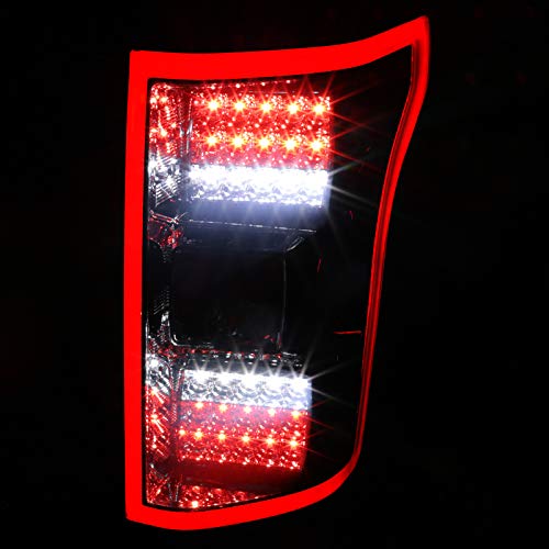 Spec-D Tuning Smoke LED Tail Lights for 2015-2017 Ford F-150 - Left & Right Pair Assembly - Durable & Stylish Upgrade for Truck Enthusiasts - Perfect for Night Driving & Custom Builds
