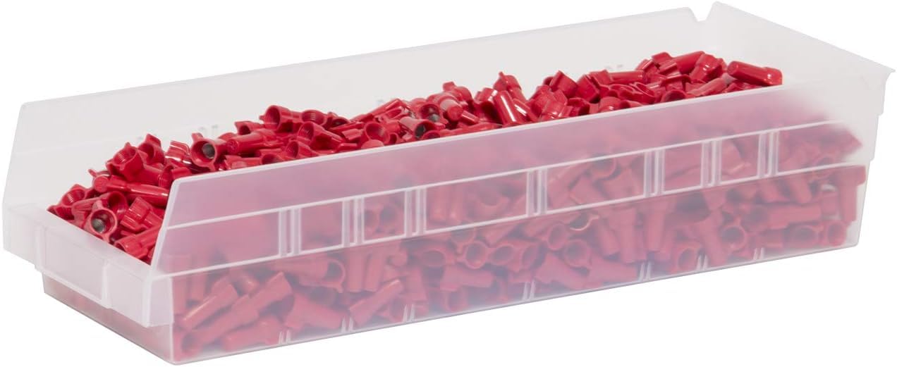 Akro-Mils 30138 Heavy Duty Clear Plastic Shelf Bins - 18