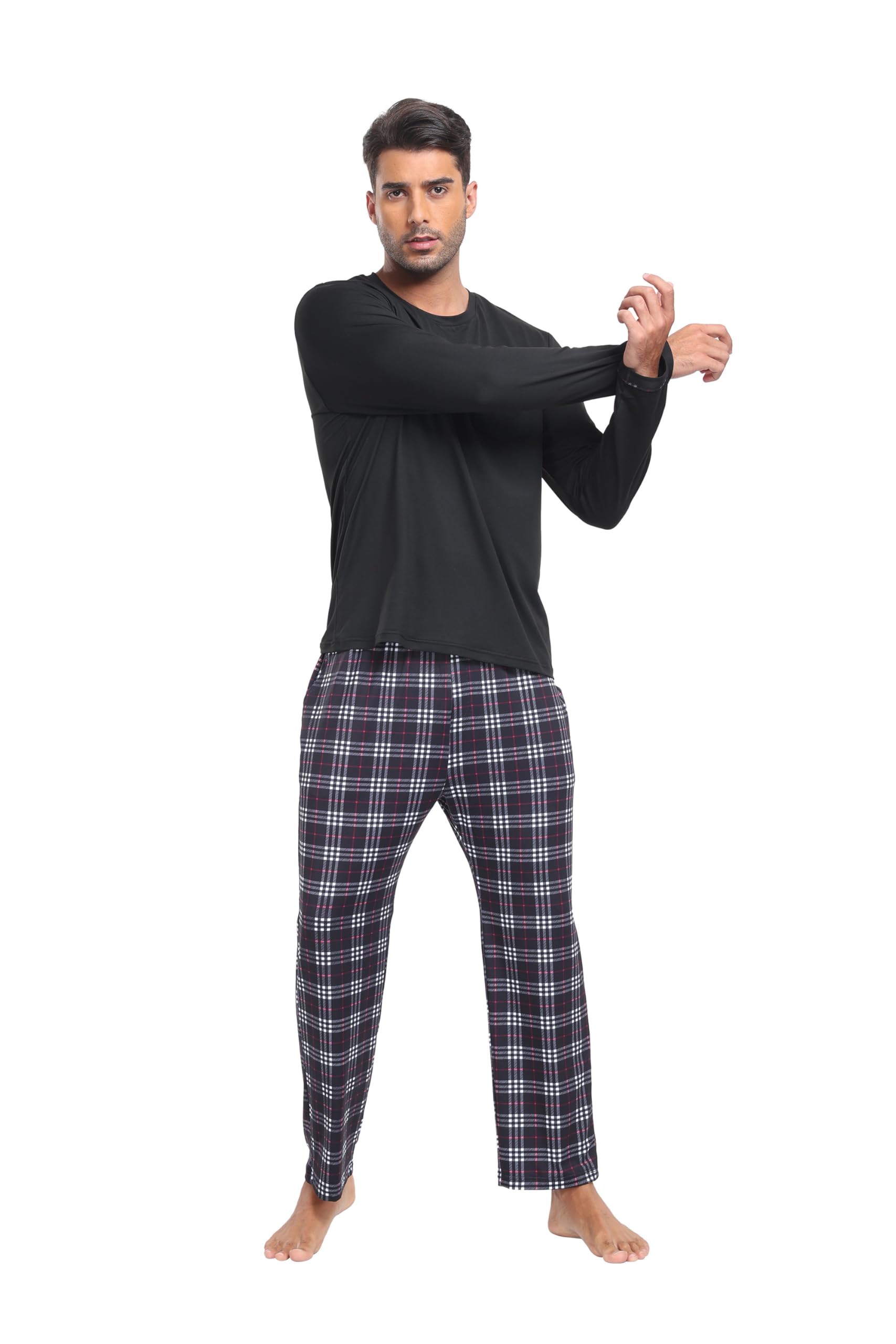 MoFiz Soft & Comfortable 2-Piece Pajama Set for Men & Women - Long Sleeve Sleepwear with Pockets - Cozy Loungewear for Relaxing at Home, Sleepovers & Winter Nights