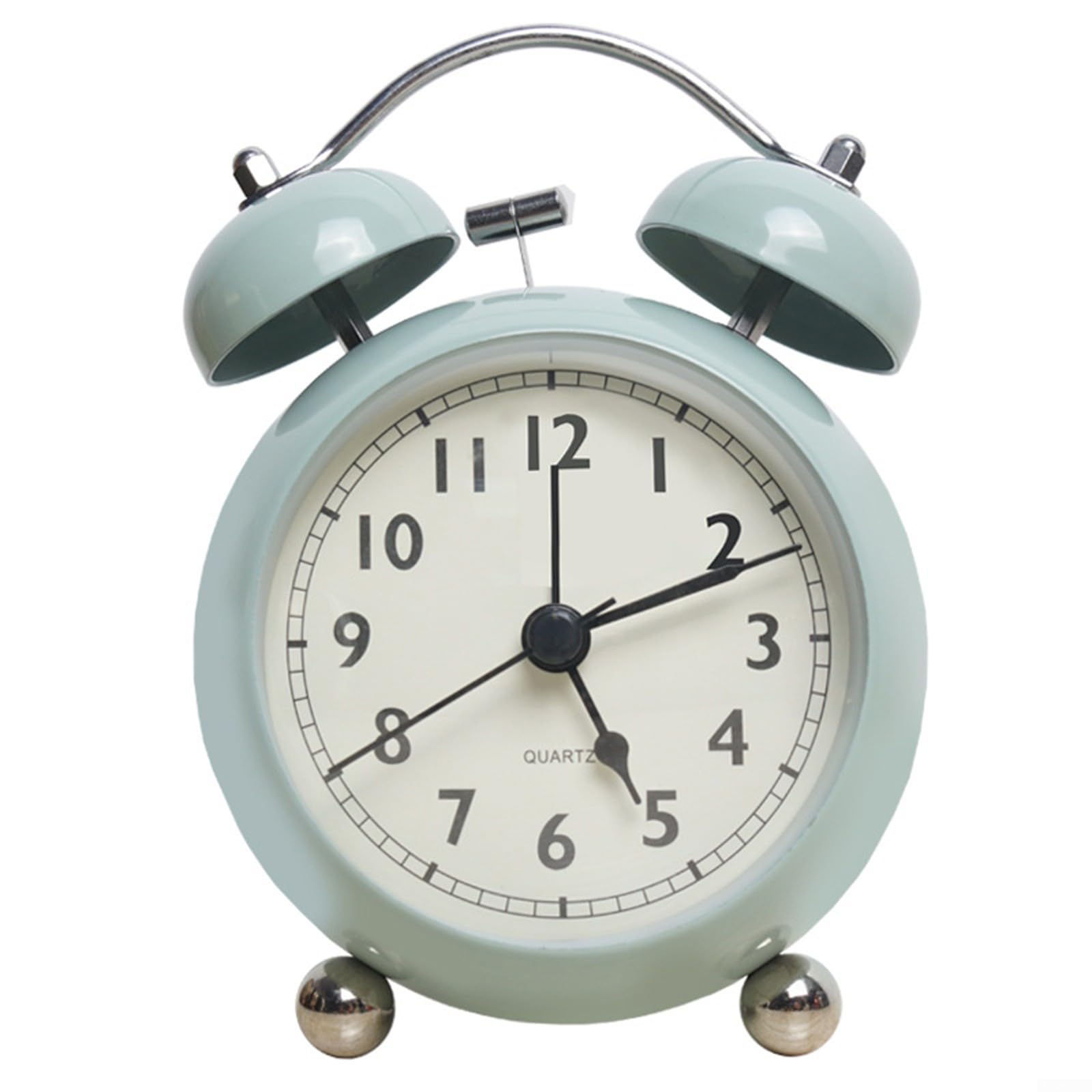 Vintage Metallic Twin Bell Alarm Clock - Retro Bedroom Decor, Loud Alarm for Heavy Sleepers - Perfect for Home, Office & Gift (Green)