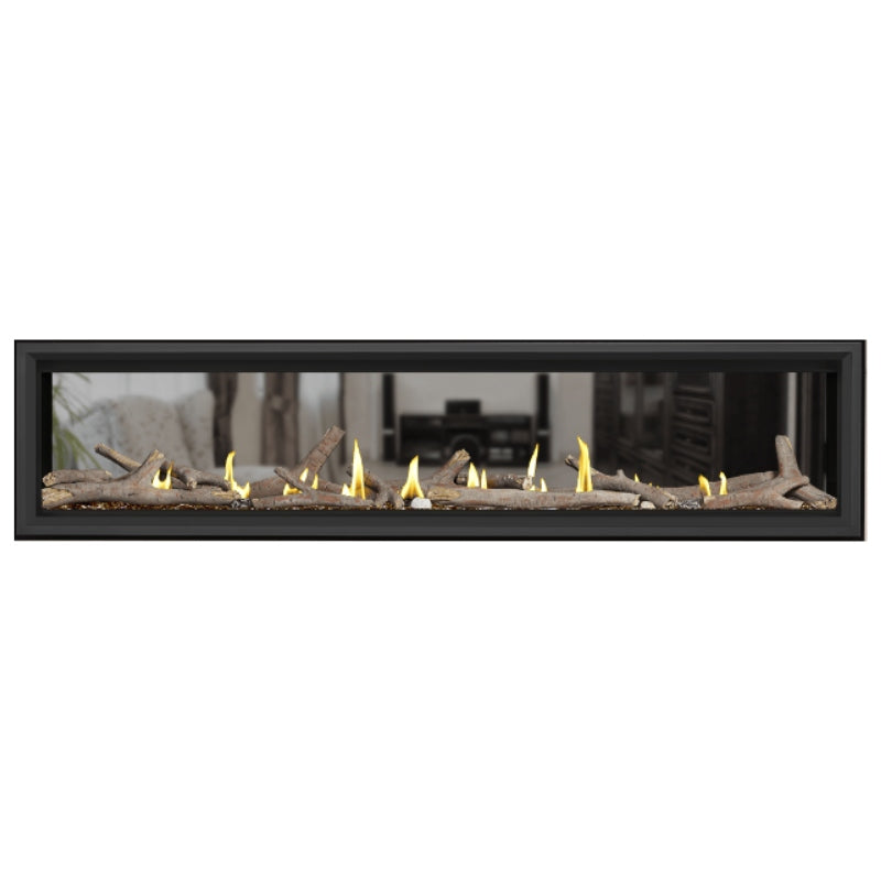 Napoleon Vector 74 See-Through Linear Direct Vent Gas Fireplace - LV74N2 | Modern Home Heating & Cozy Living Room Ambiance